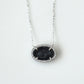 18K Solid White Gold Geode Necklace with Diamond