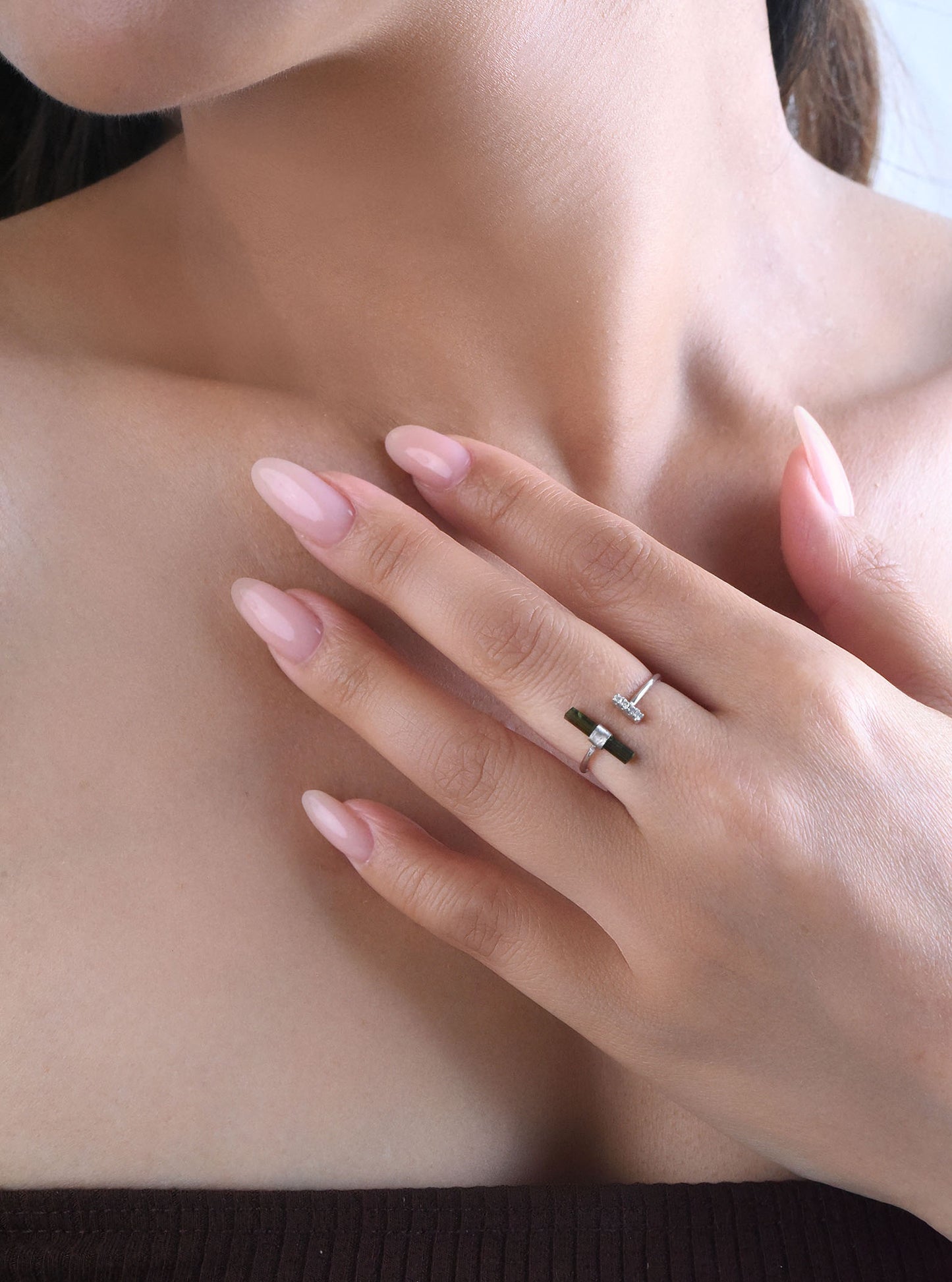 Whisper Tourmaline Green Bar Ring