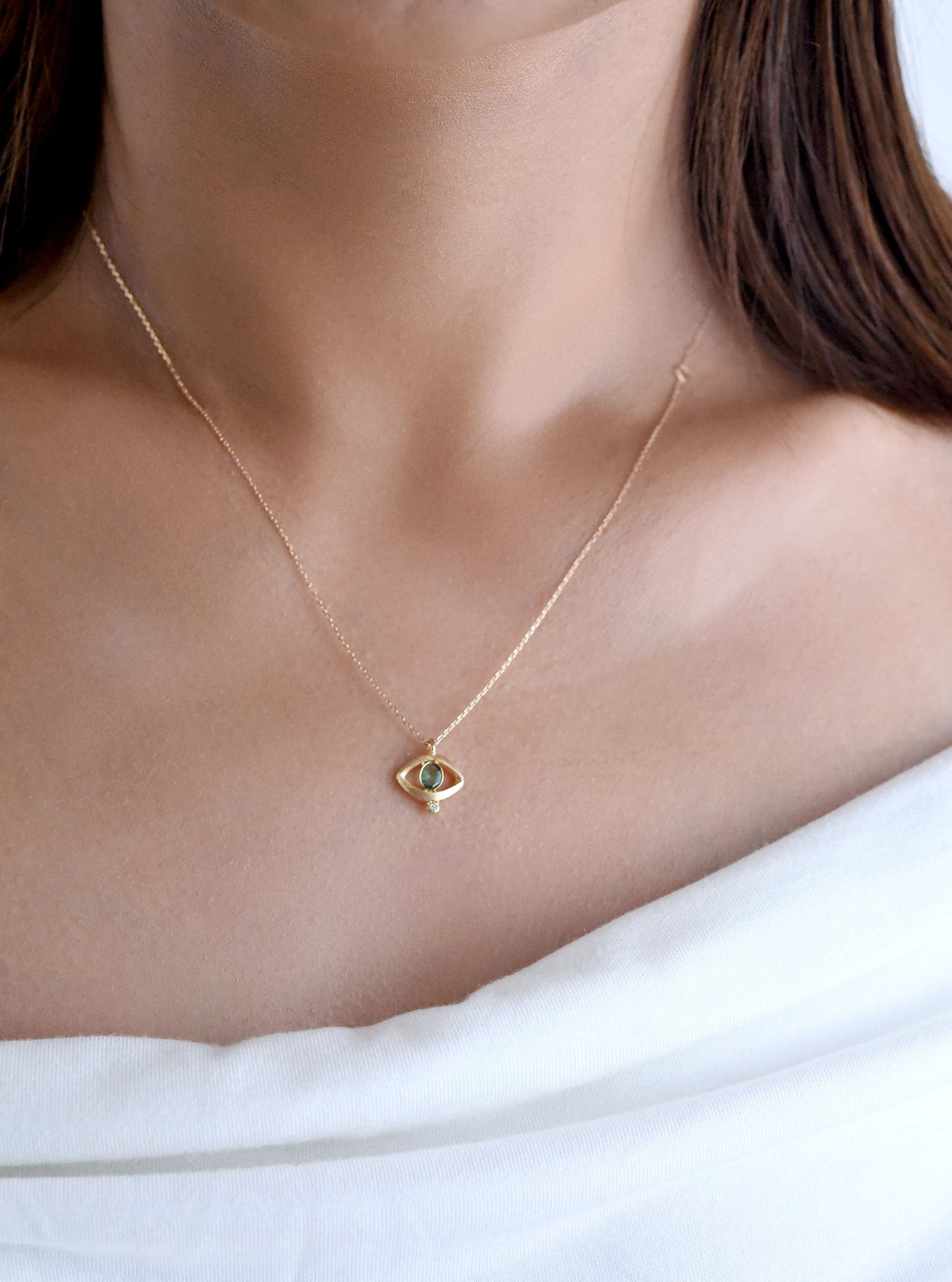 18K Gold Emerald with Diamond