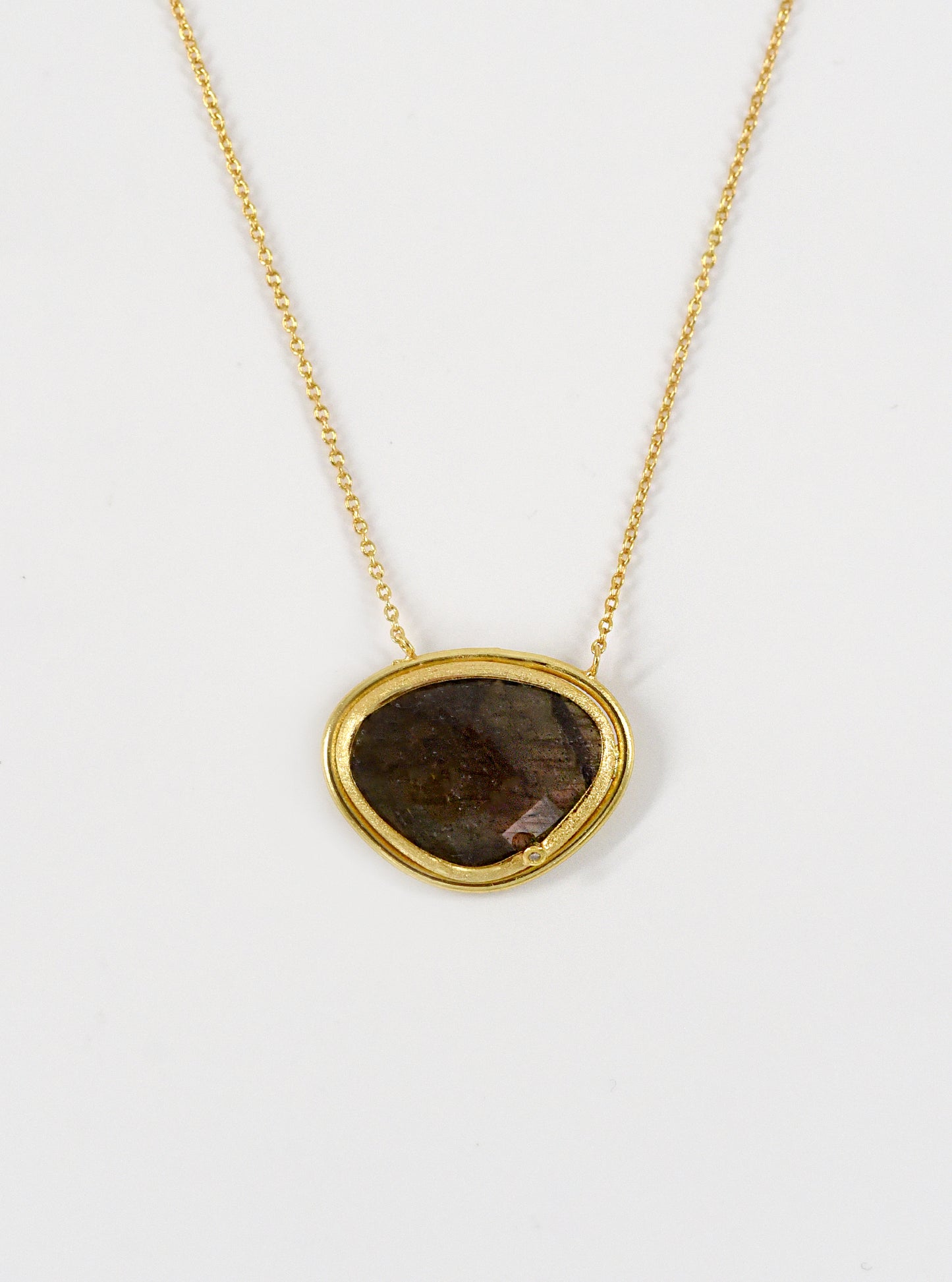 Natural Gemstone Kidney Shaped Necklace