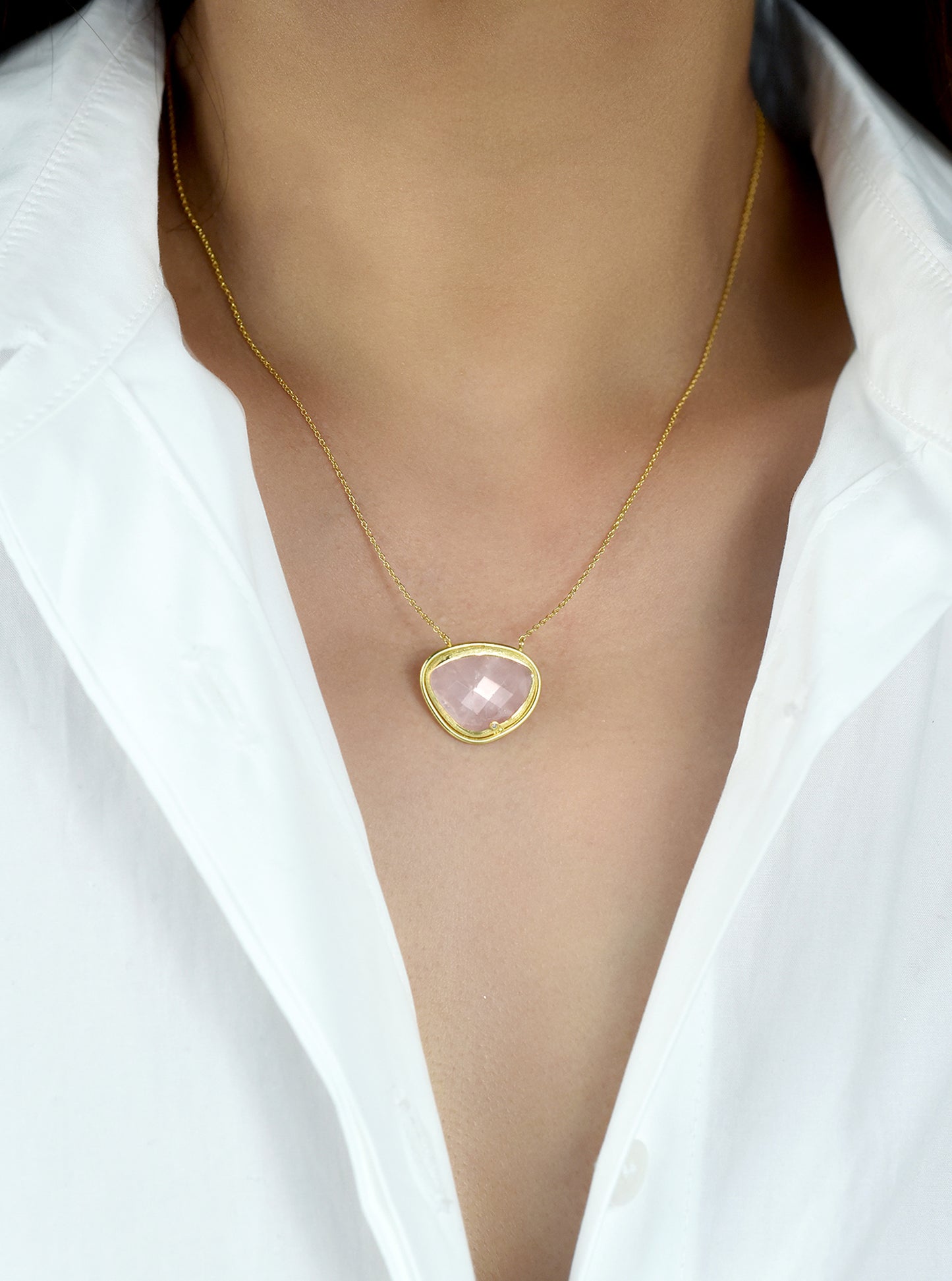 Natural Gemstone Kidney Shaped Necklace