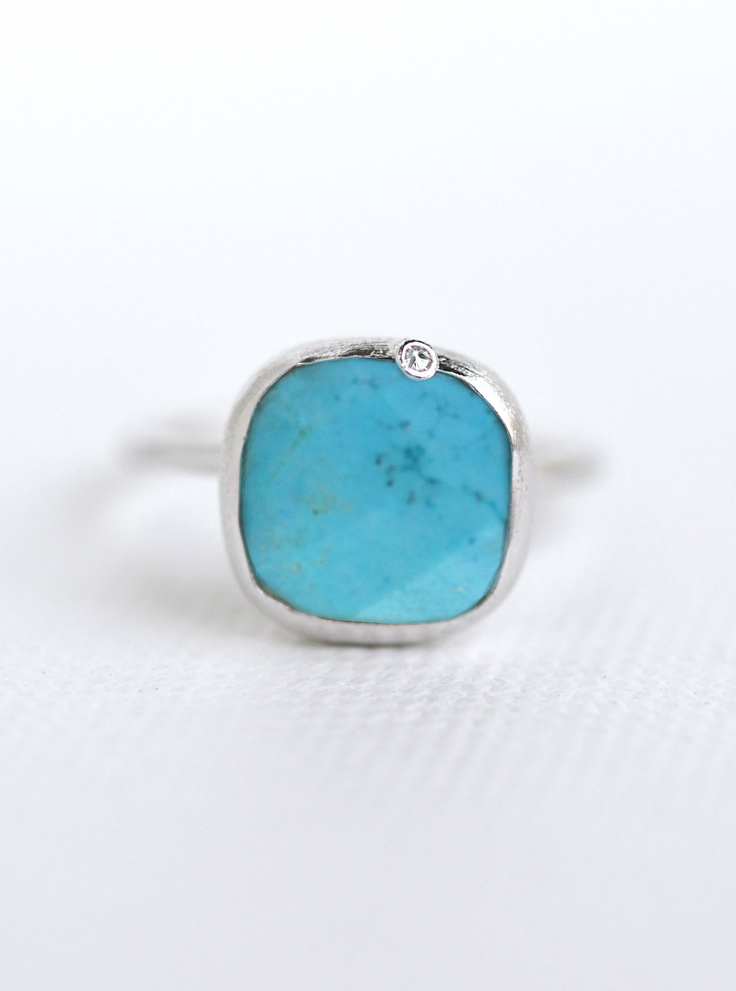 Handcrafted Gemstone Ring with Diamond