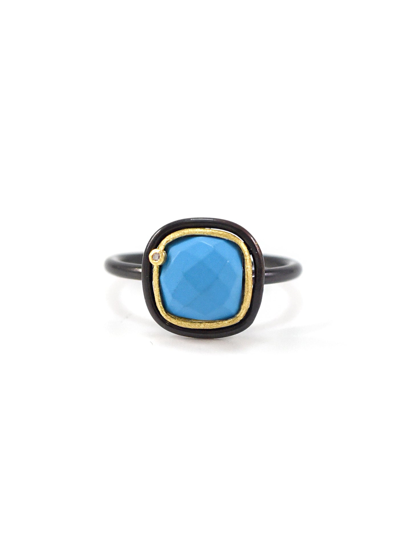 Handcrafted Gemstone Ring with Diamond