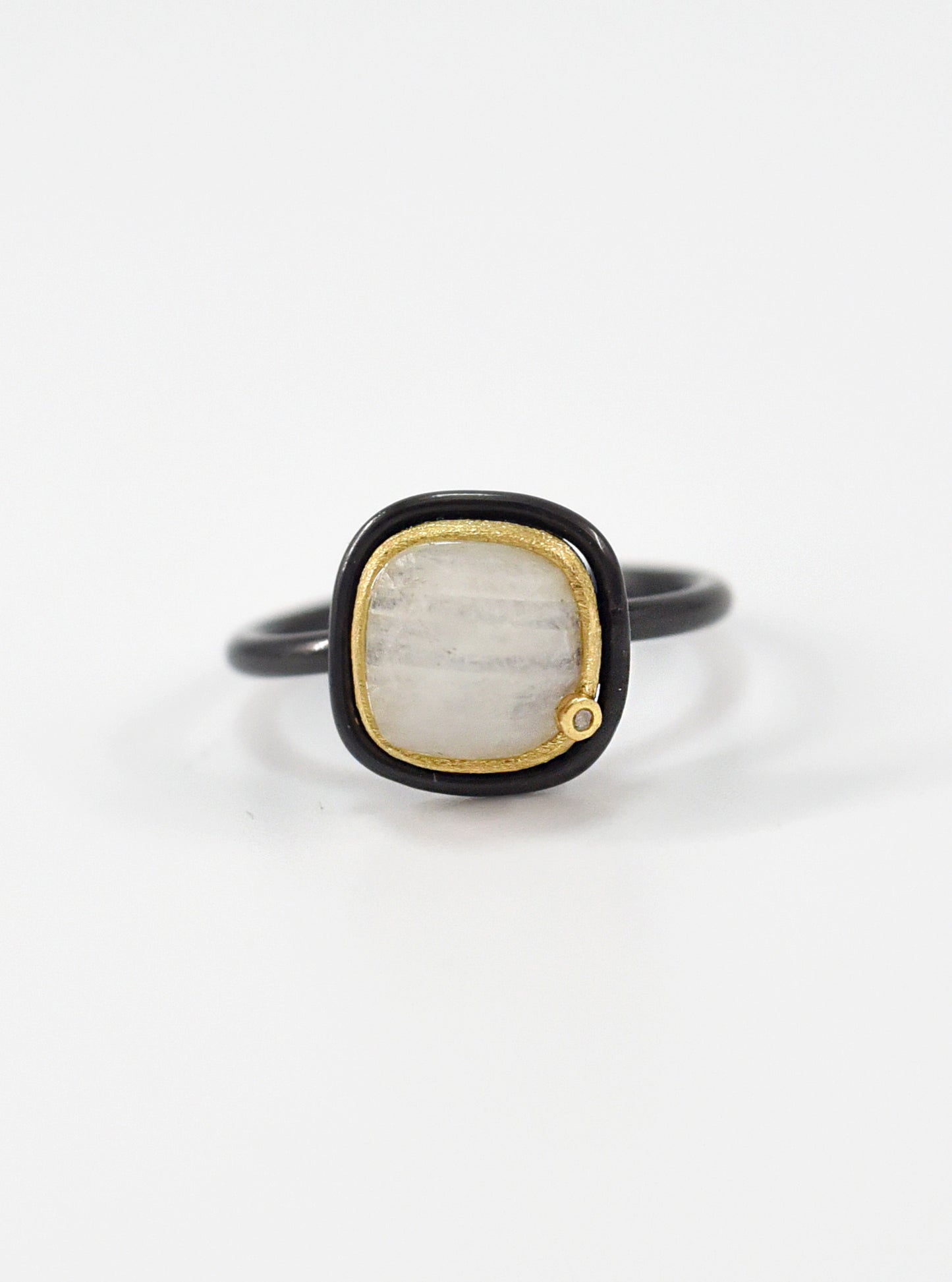 Handcrafted Gemstone Ring with Diamond