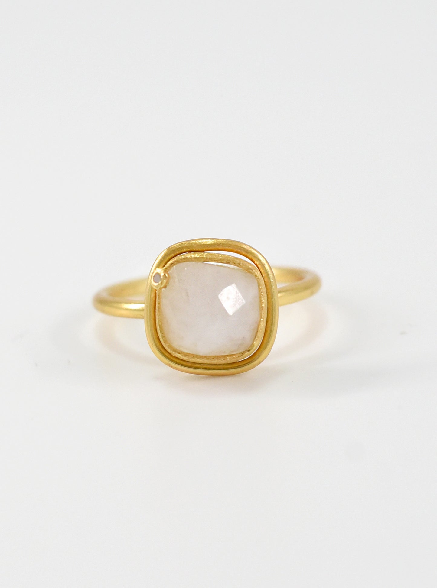 Handcrafted Gemstone Ring with Diamond