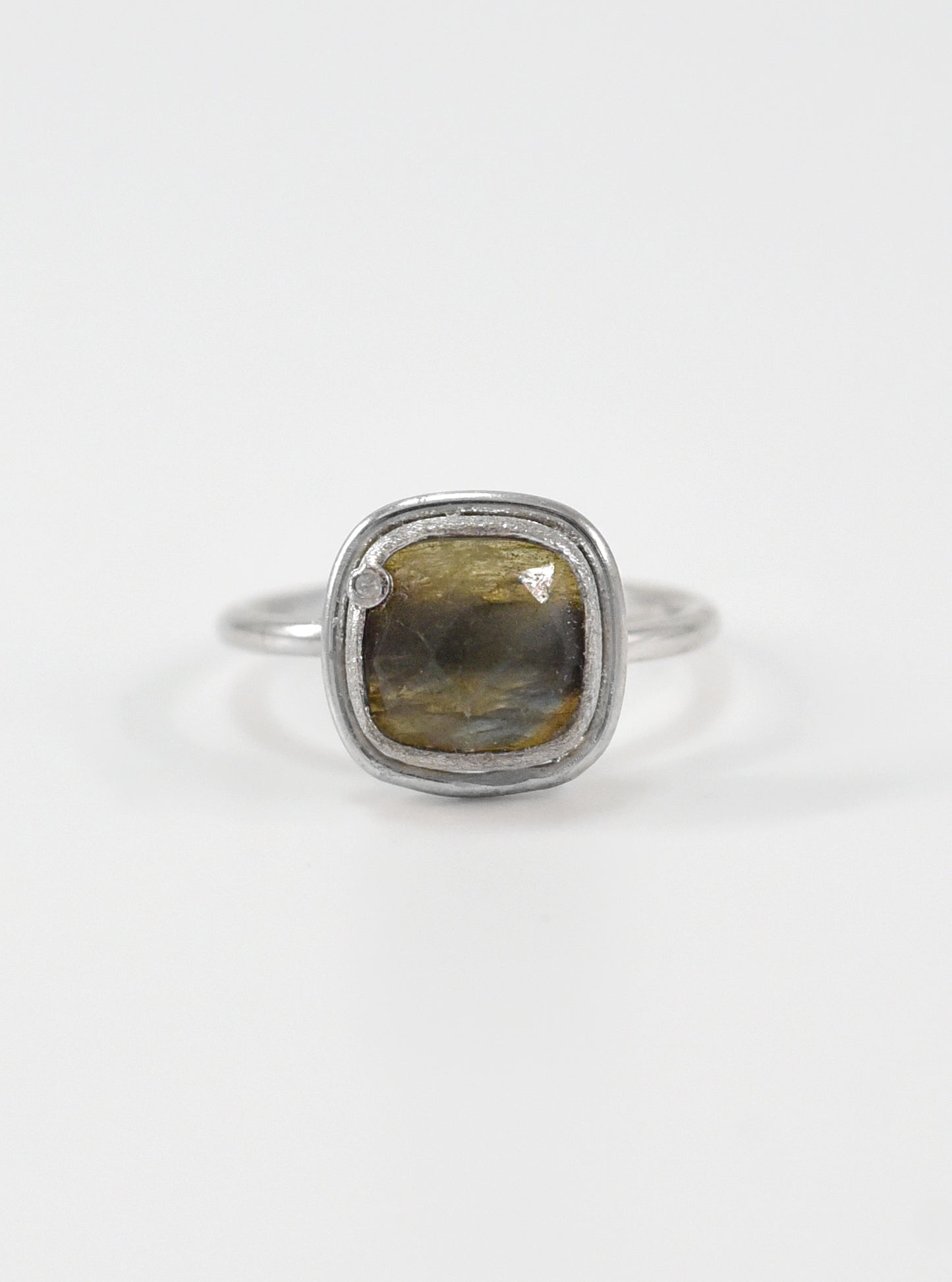 Handcrafted Gemstone Ring with Diamond