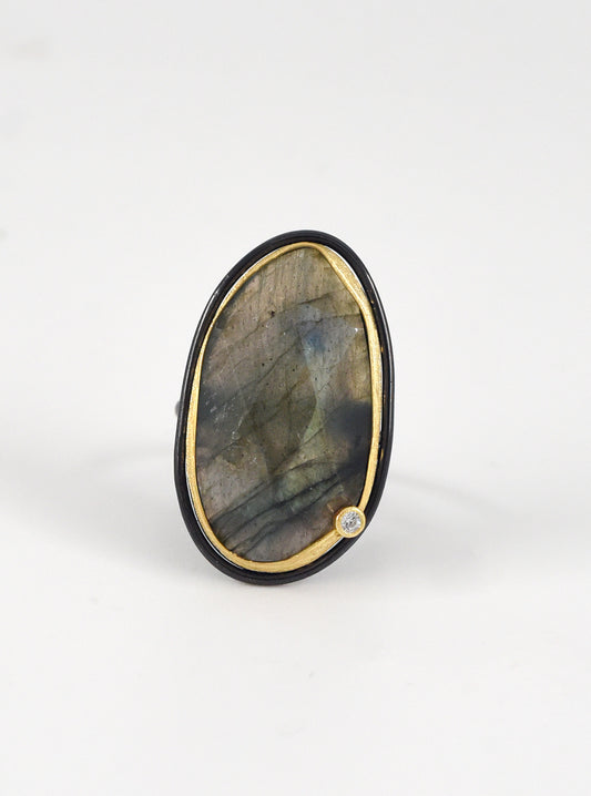Mystic Large Gemstone Adjustable Ring