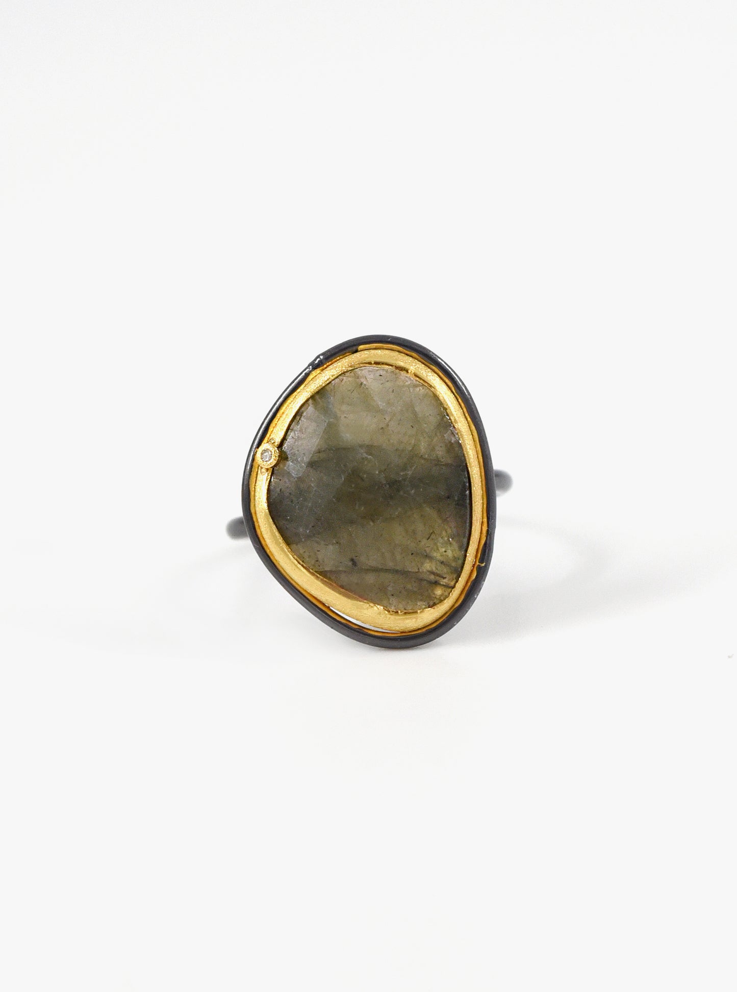 The Golden Kidney Ring with Diamond