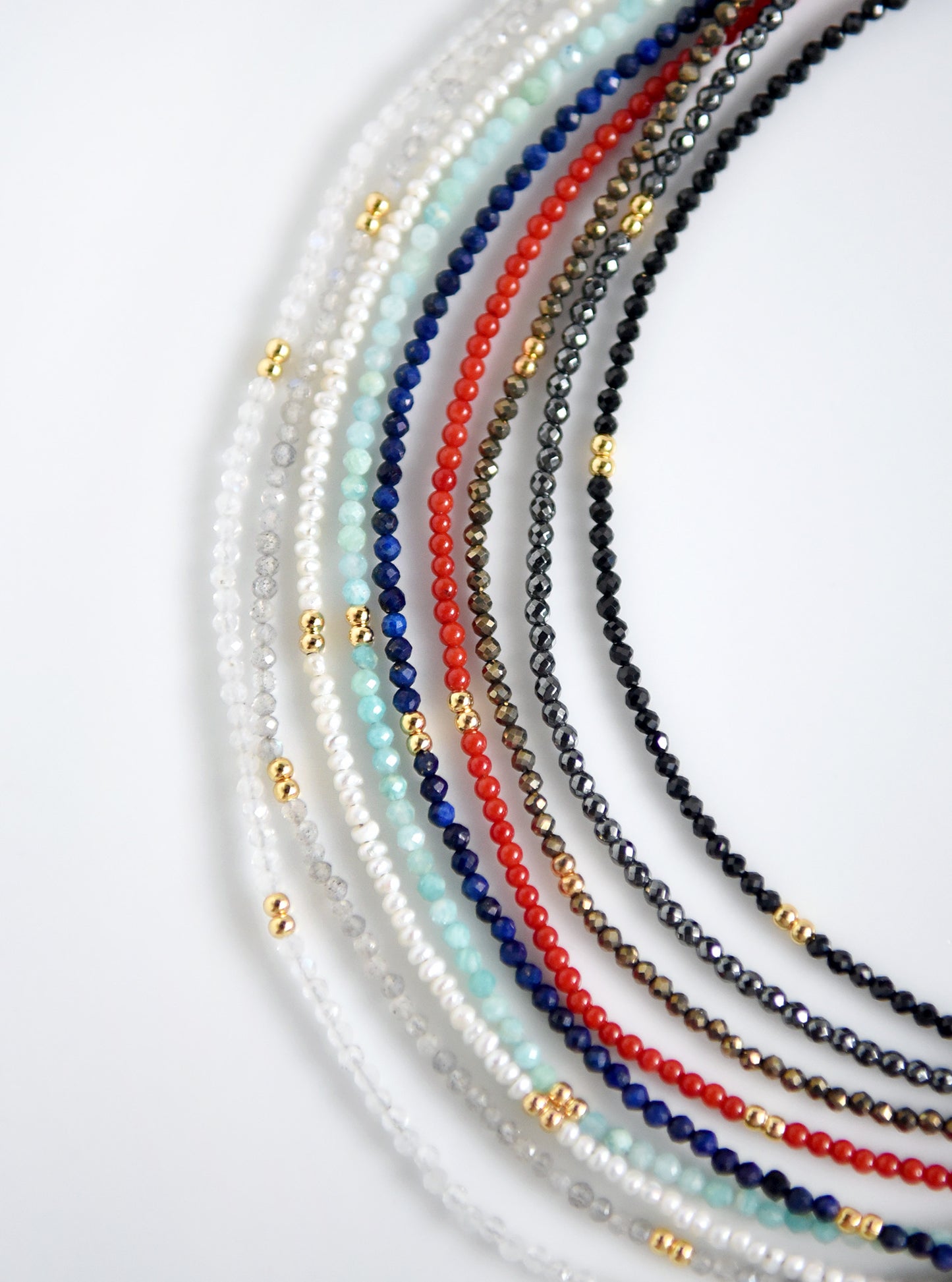 Wire Beaded Gemstones Neckalce