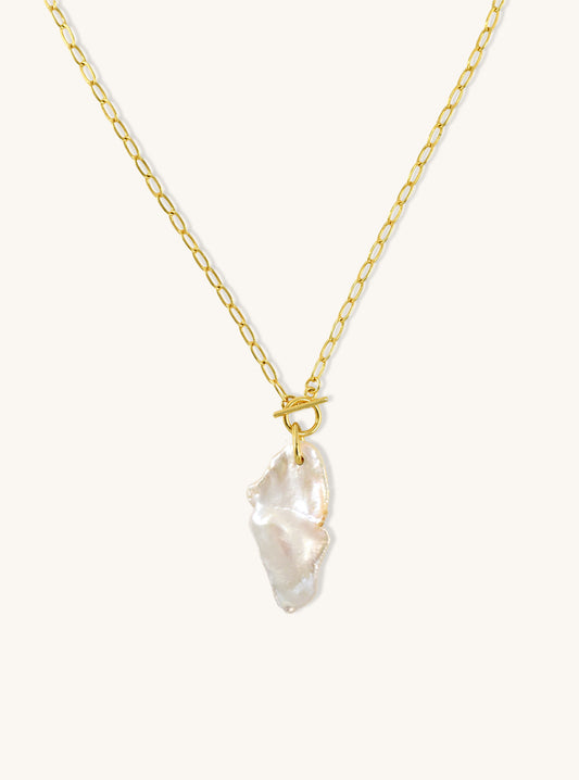 Gold Filled Freeform Baroque Pearl Necklace
