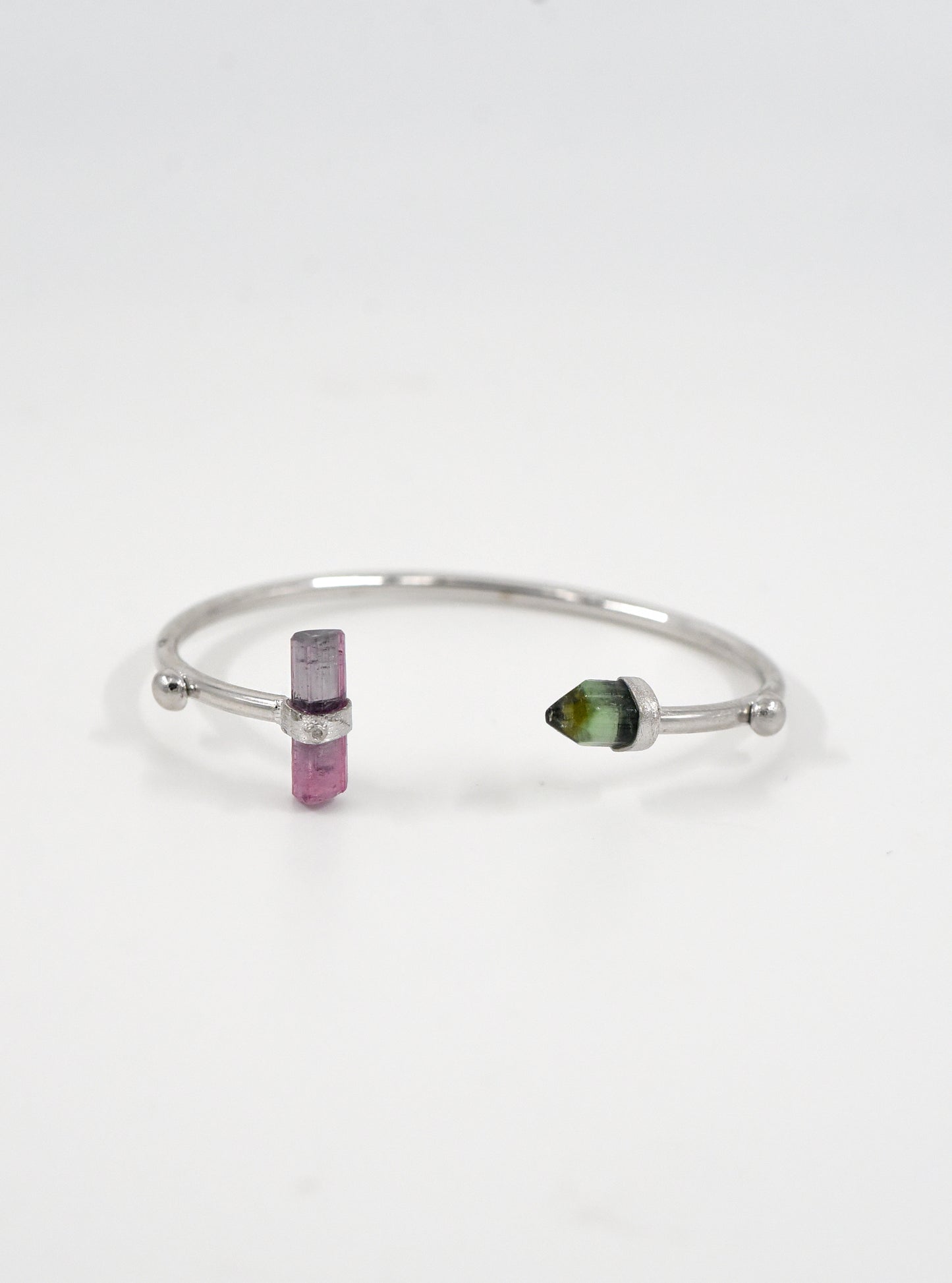 Double Tourmaline Point and Bar with Diamond Bangle