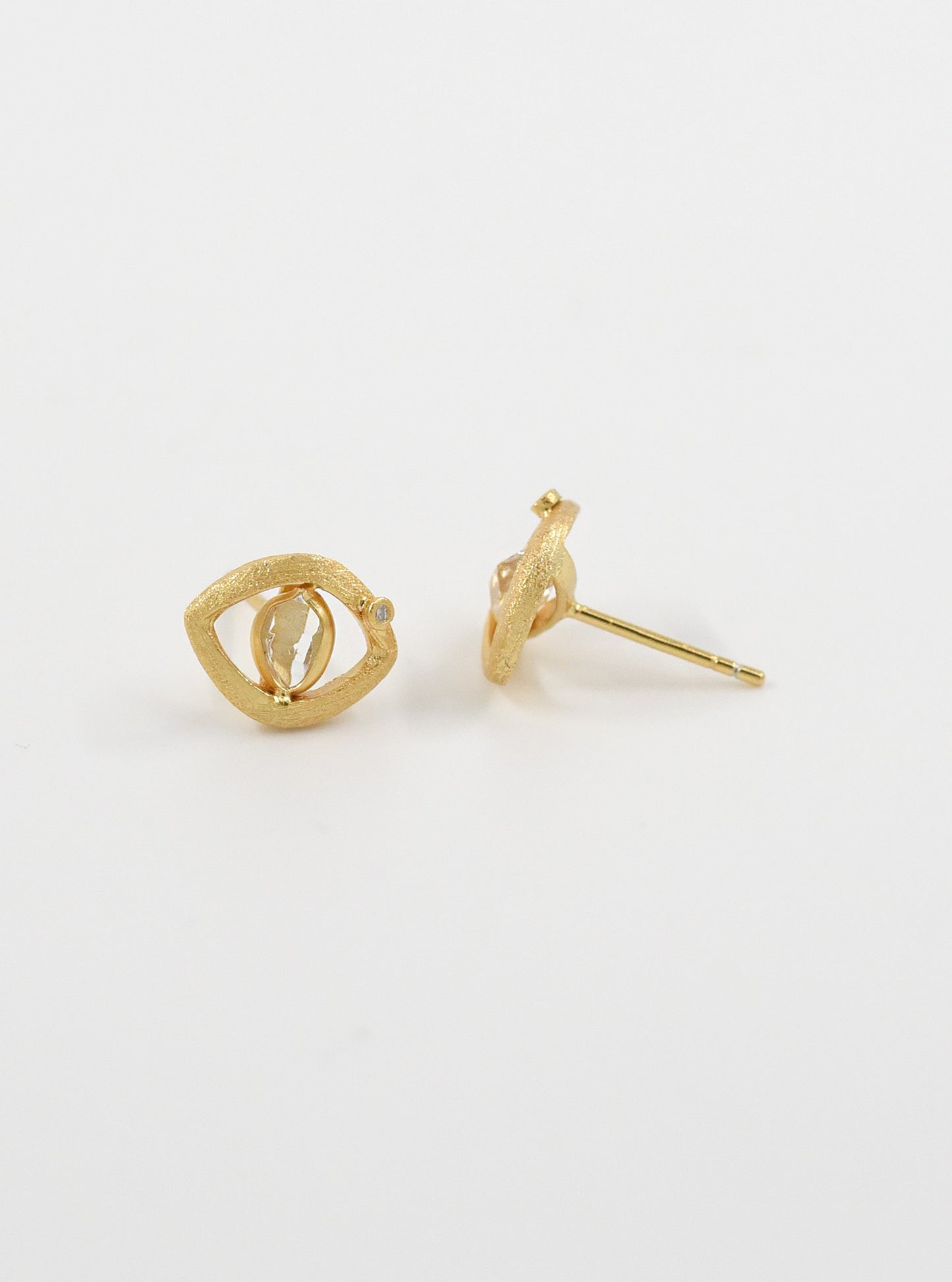 Herkimer Diamond Protective Eye Earring
