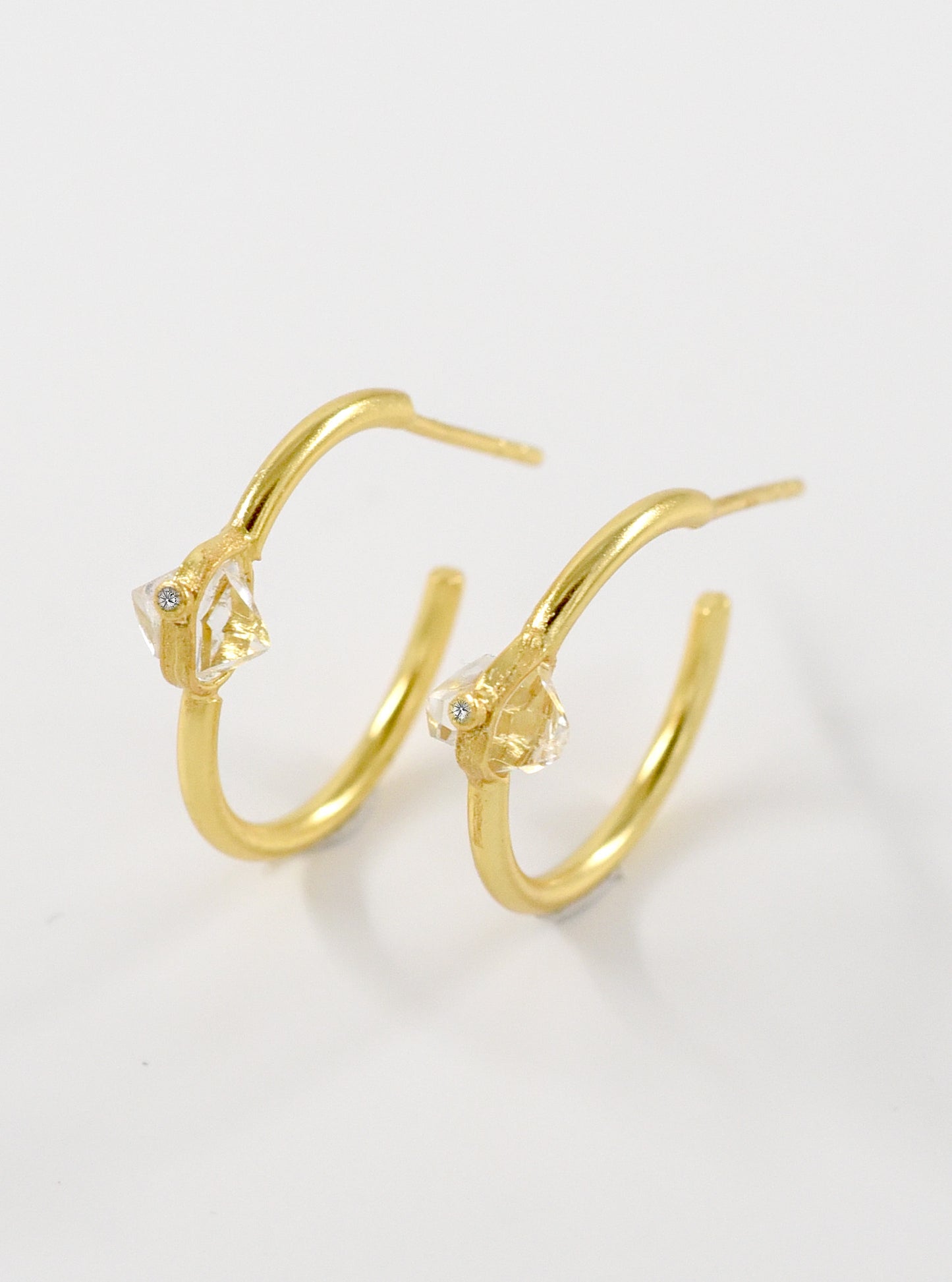 Herkimer Diamond Hoop Earring
