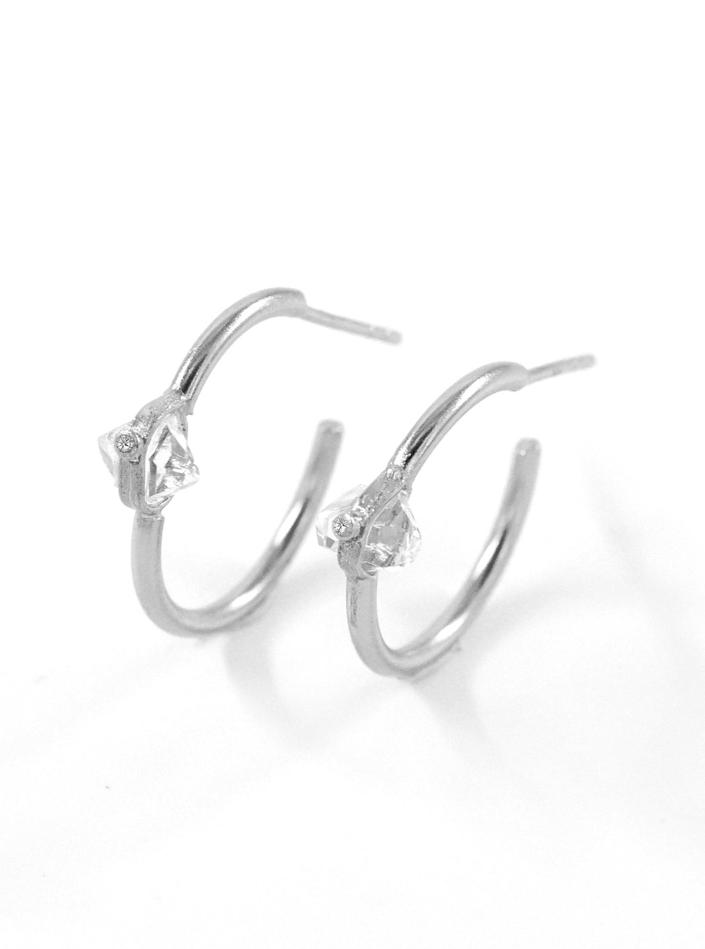 Herkimer Diamond Hoop Earring