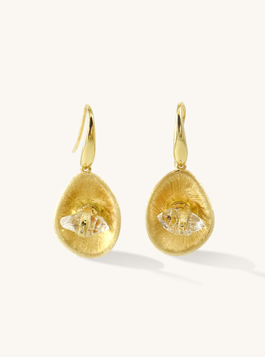 Aurora Spin Herkimer Diamond Earrings