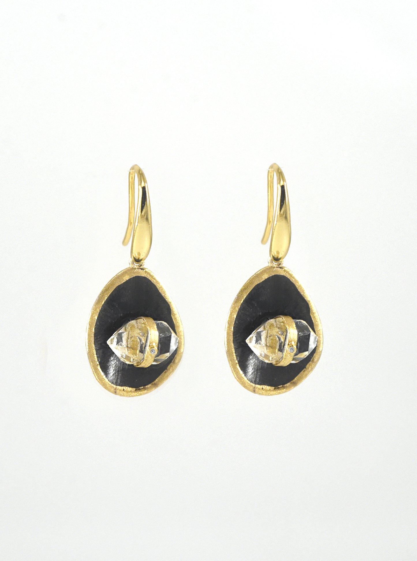 Aurora Spin Herkimer Diamond Earrings