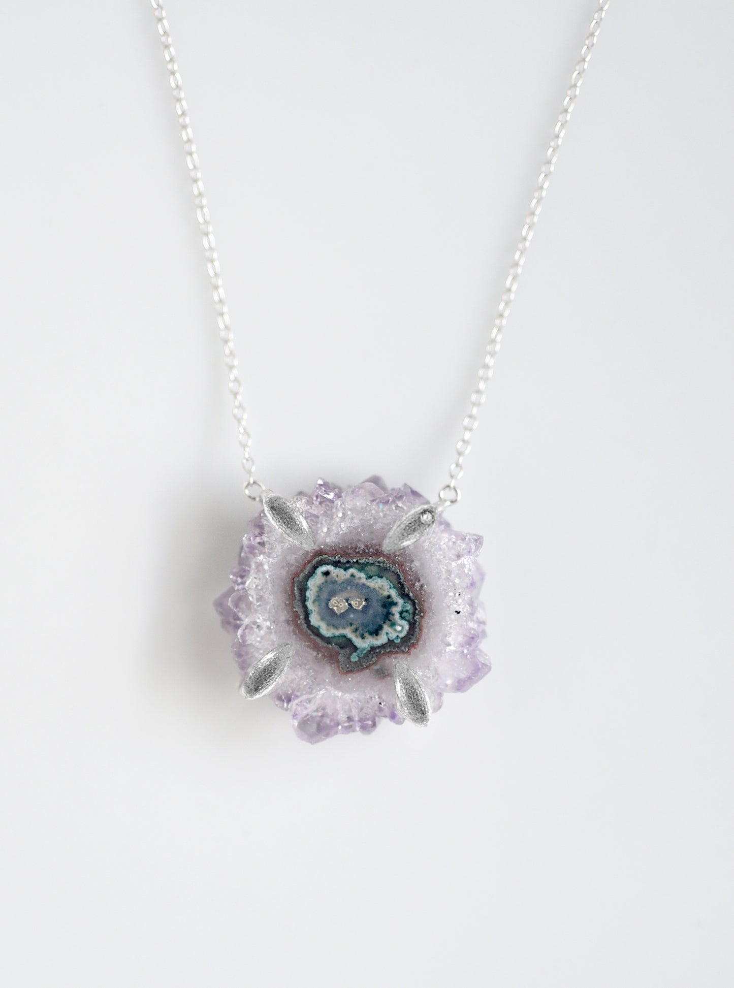 Amethyst Stalactite Flower Necklace