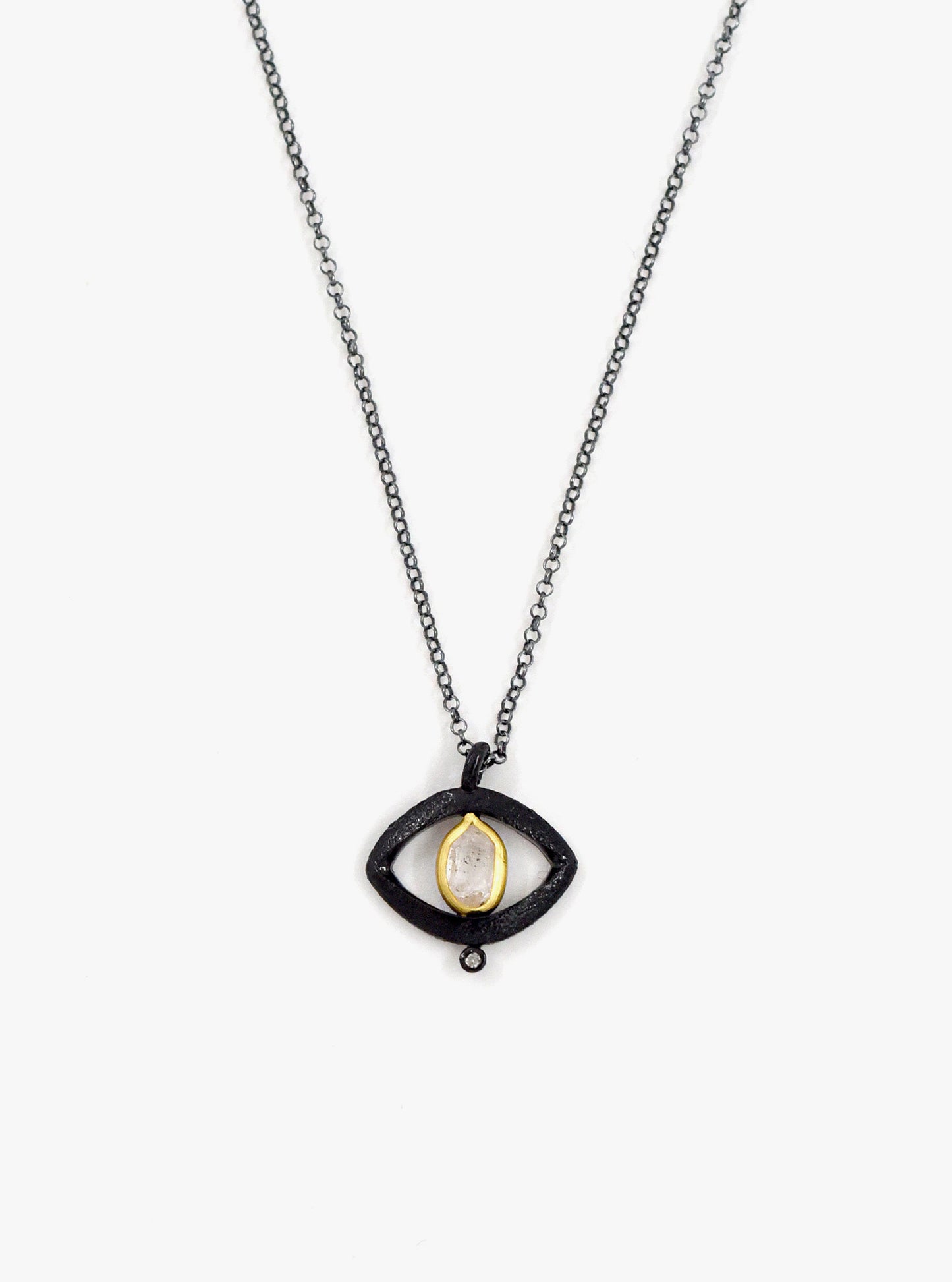 Herkimer Diamond Protective Eye Necklace