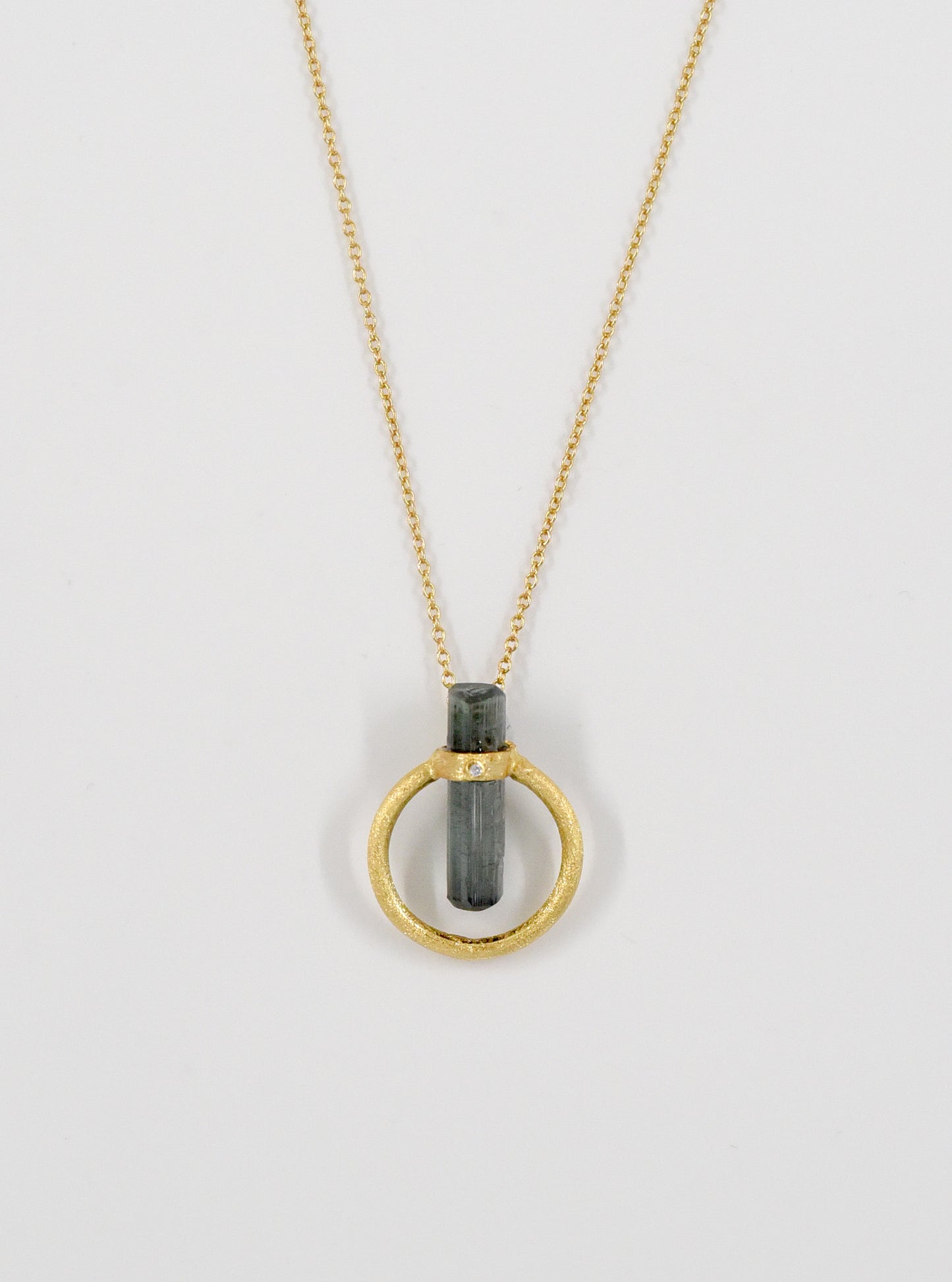 Tourmaline with Diamond Halo Necklace
