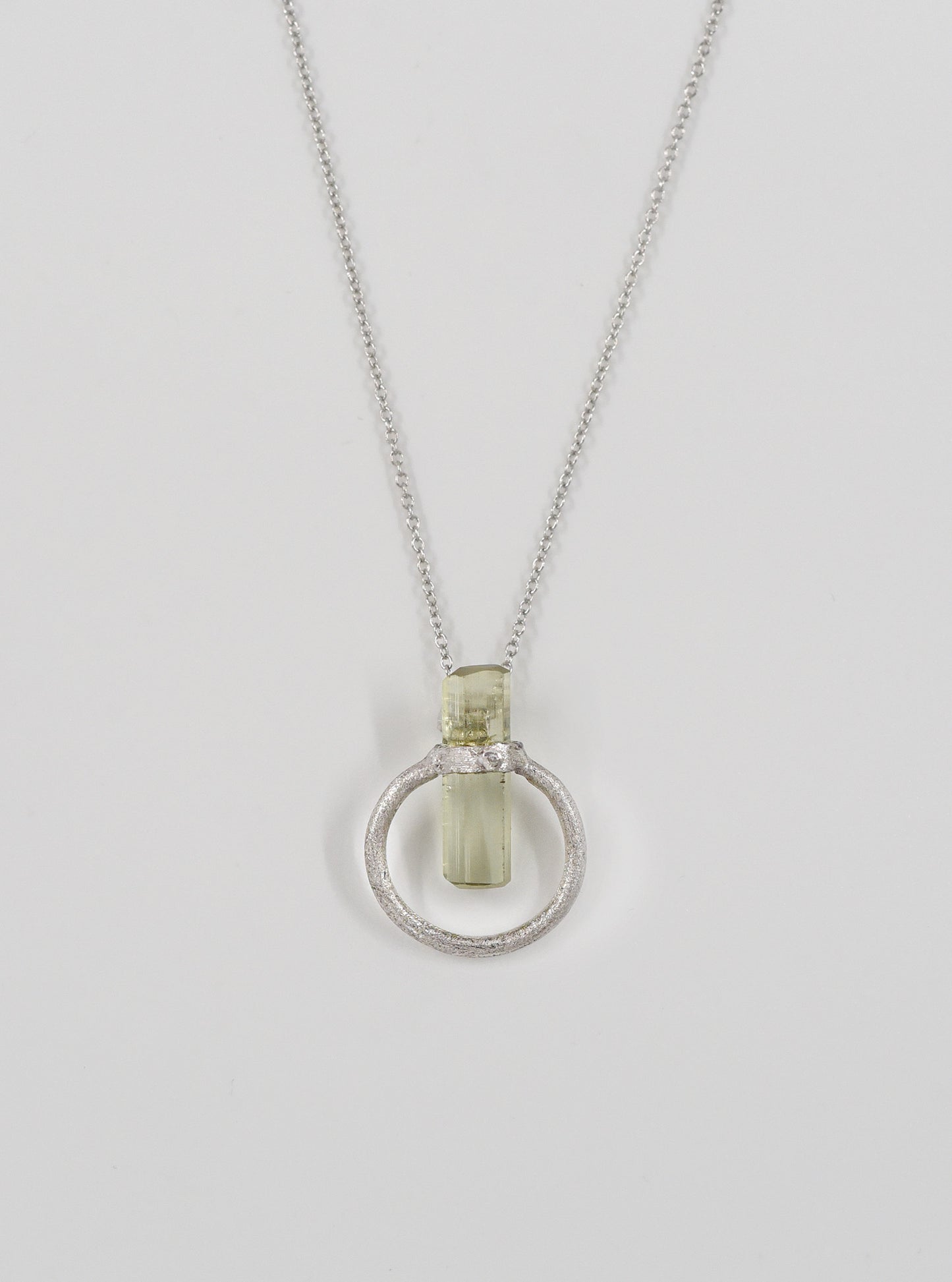 Tourmaline with Diamond Halo Necklace