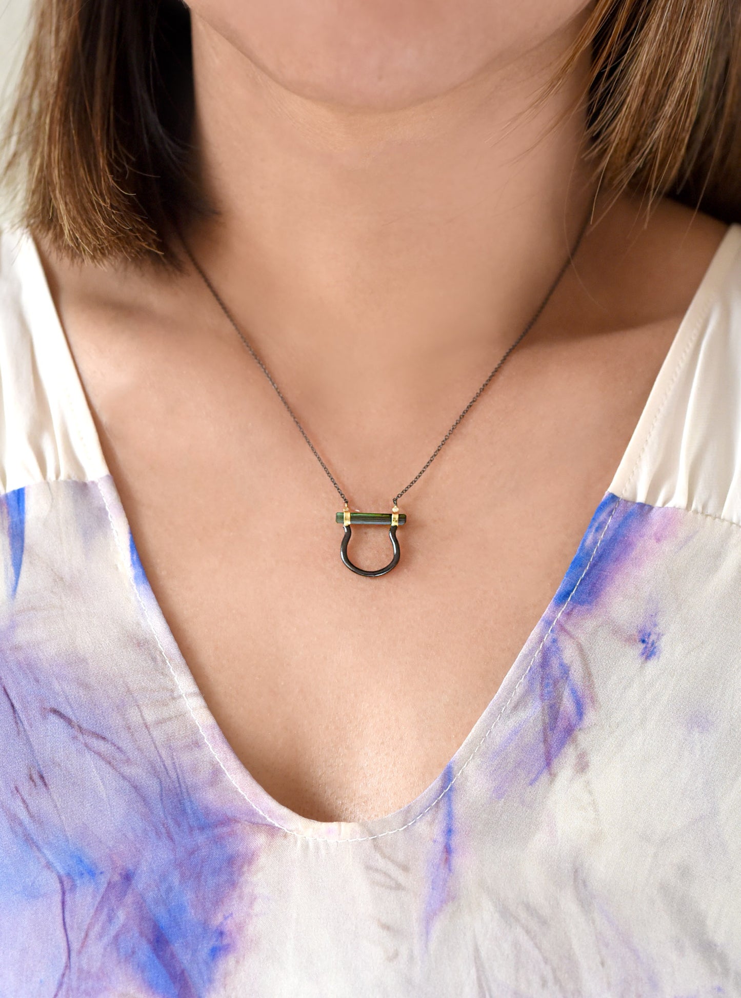 Tourmaline with Diamond Necklace