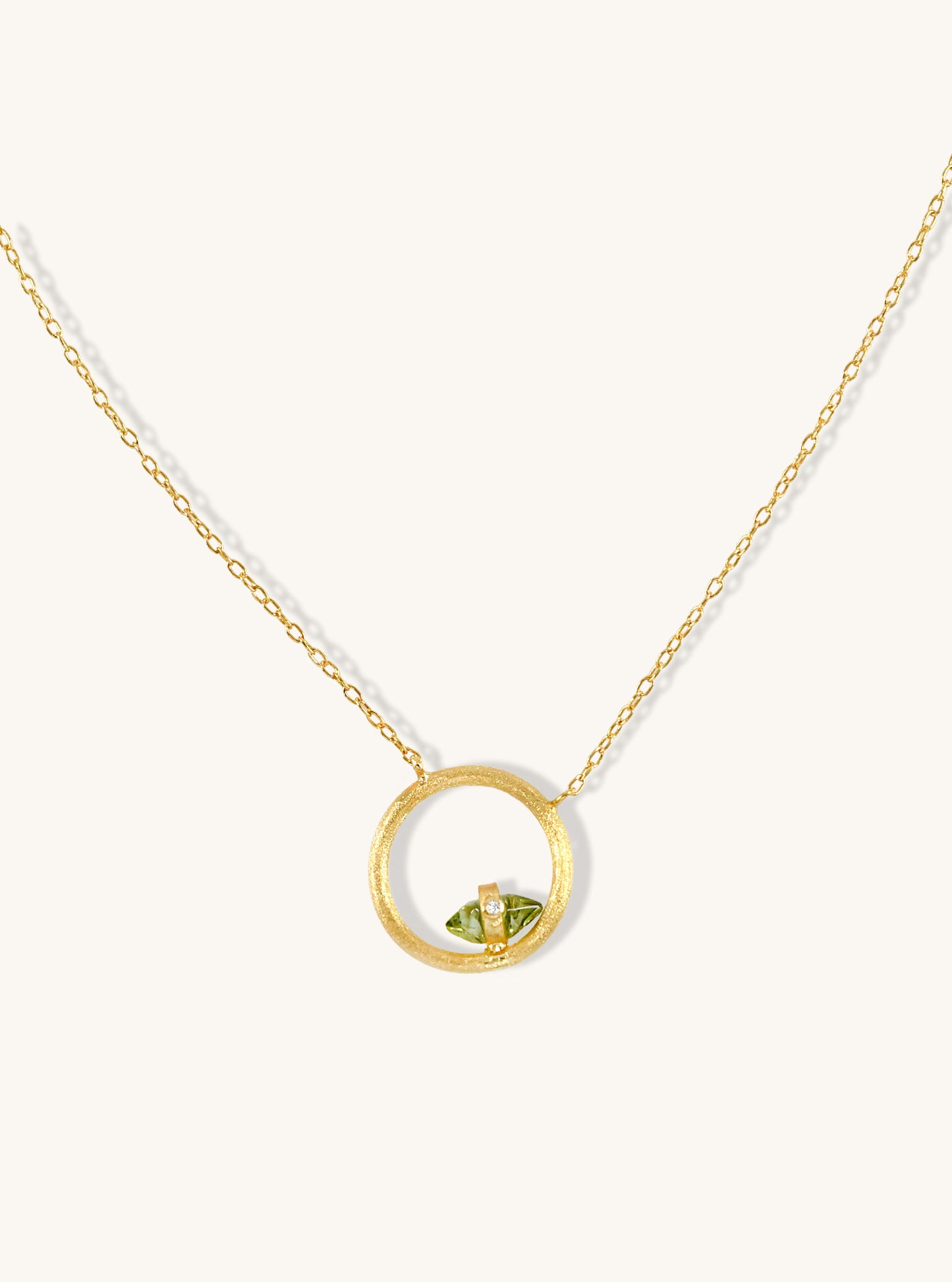 Eclipse Tourmaline Halo Necklace with Diamond