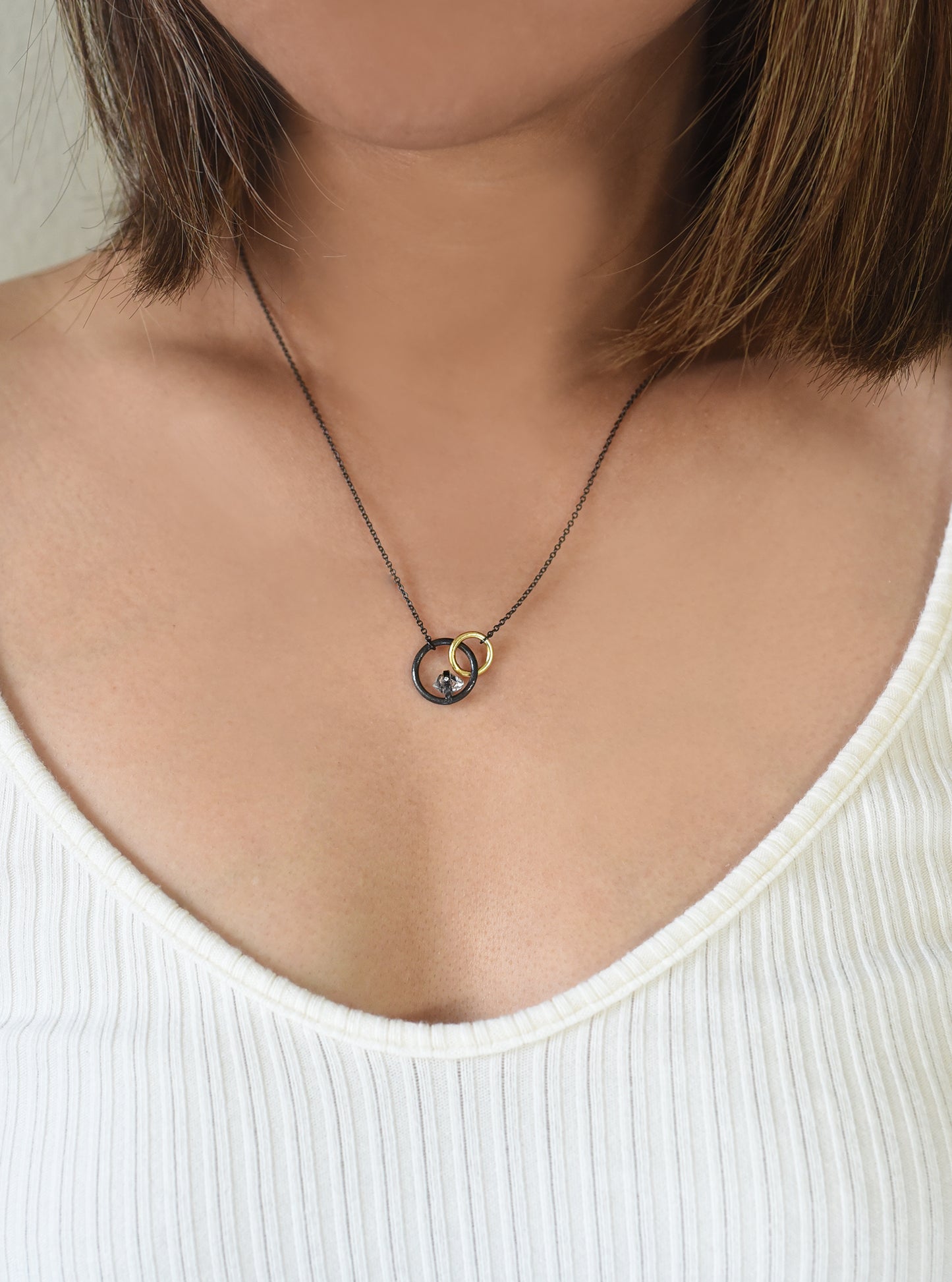 Infinite Loop Herkimer Necklace with Diamond