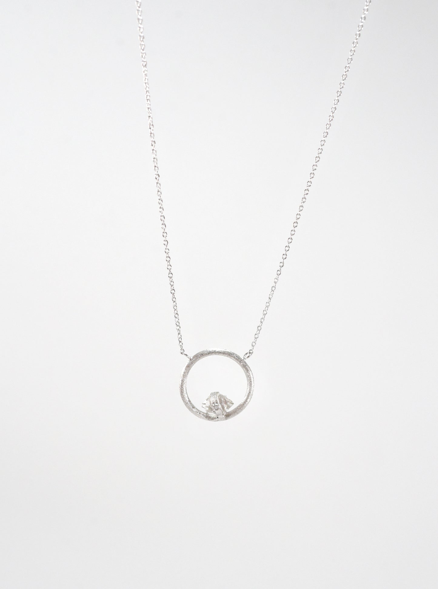 Herkimer Diamond Twiling Halo Necklace with diamond
