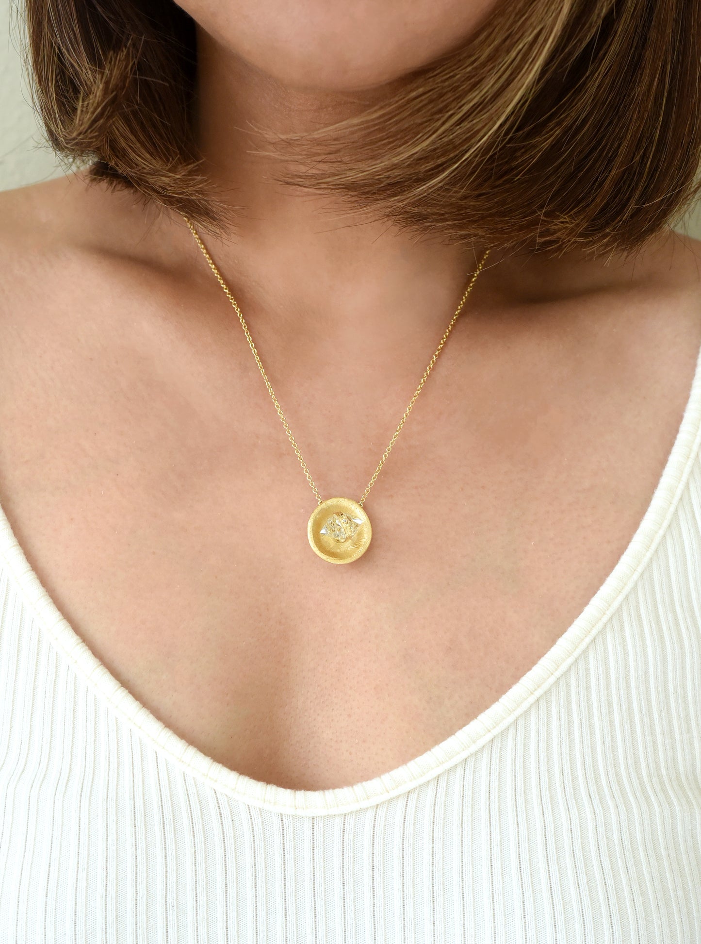 Aurora Spin Herkimer with Diamond Necklace
