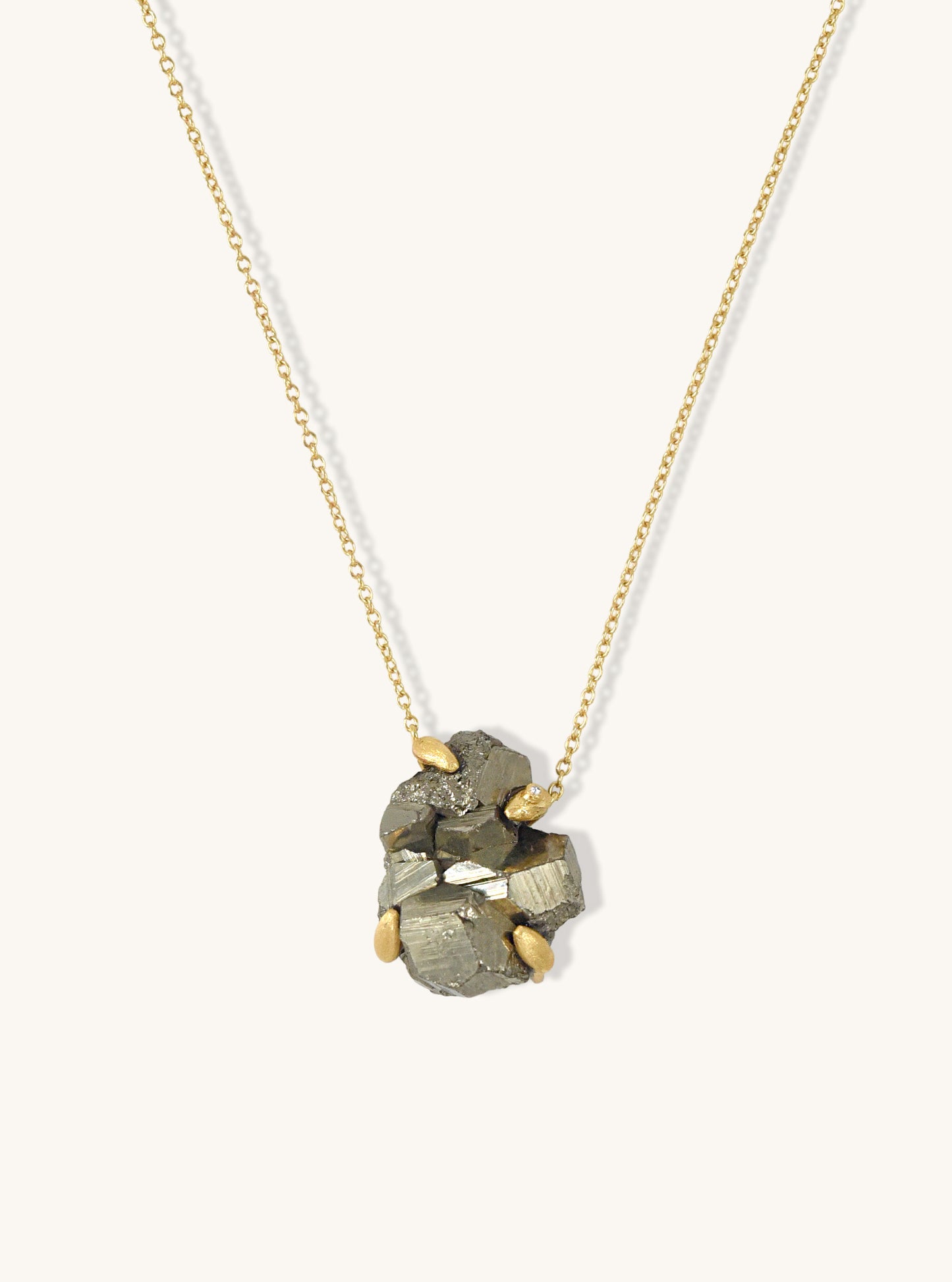 Nature Pyrite Specimen Edgy Necklace
