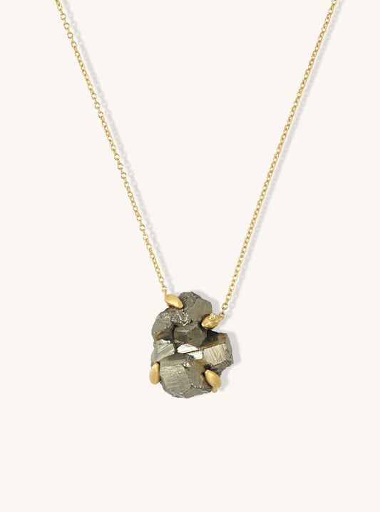 Nature Pyrite Specimen Edgy Necklace