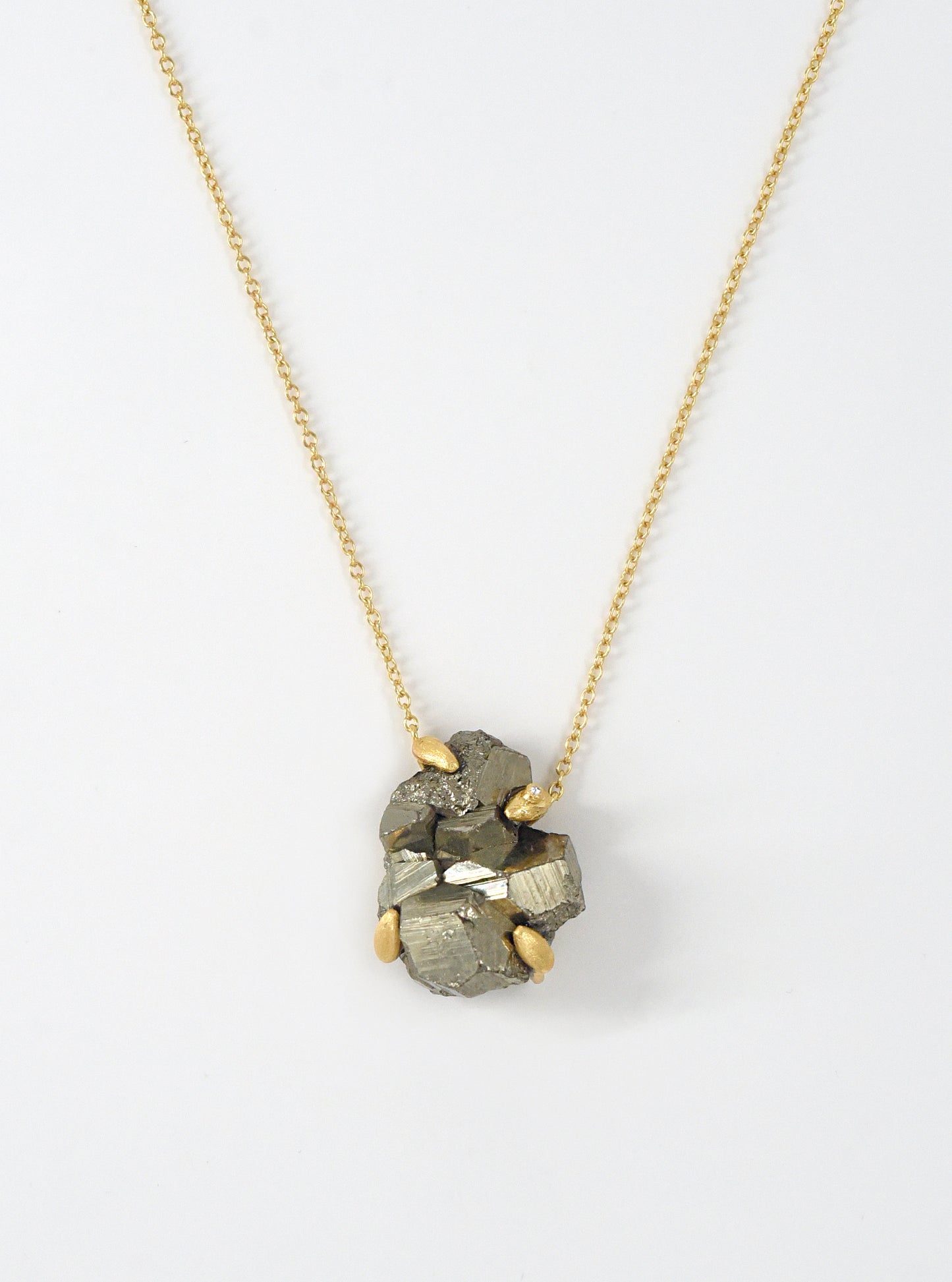 Nature Pyrite Specimen Edgy Necklace