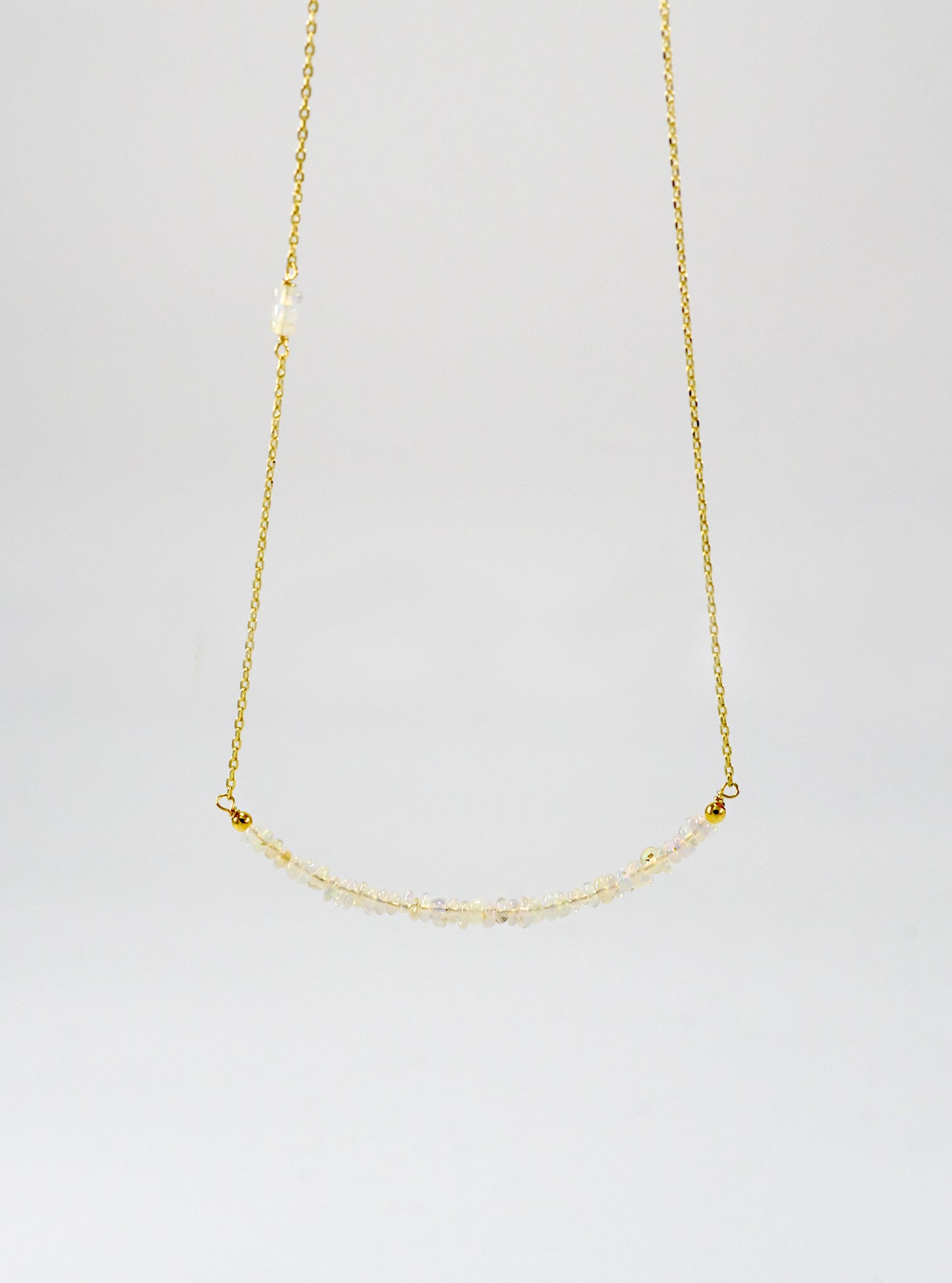 Opal Beaded Bar Necklace
