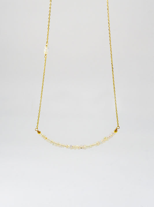 Opal Beaded Bar Necklace