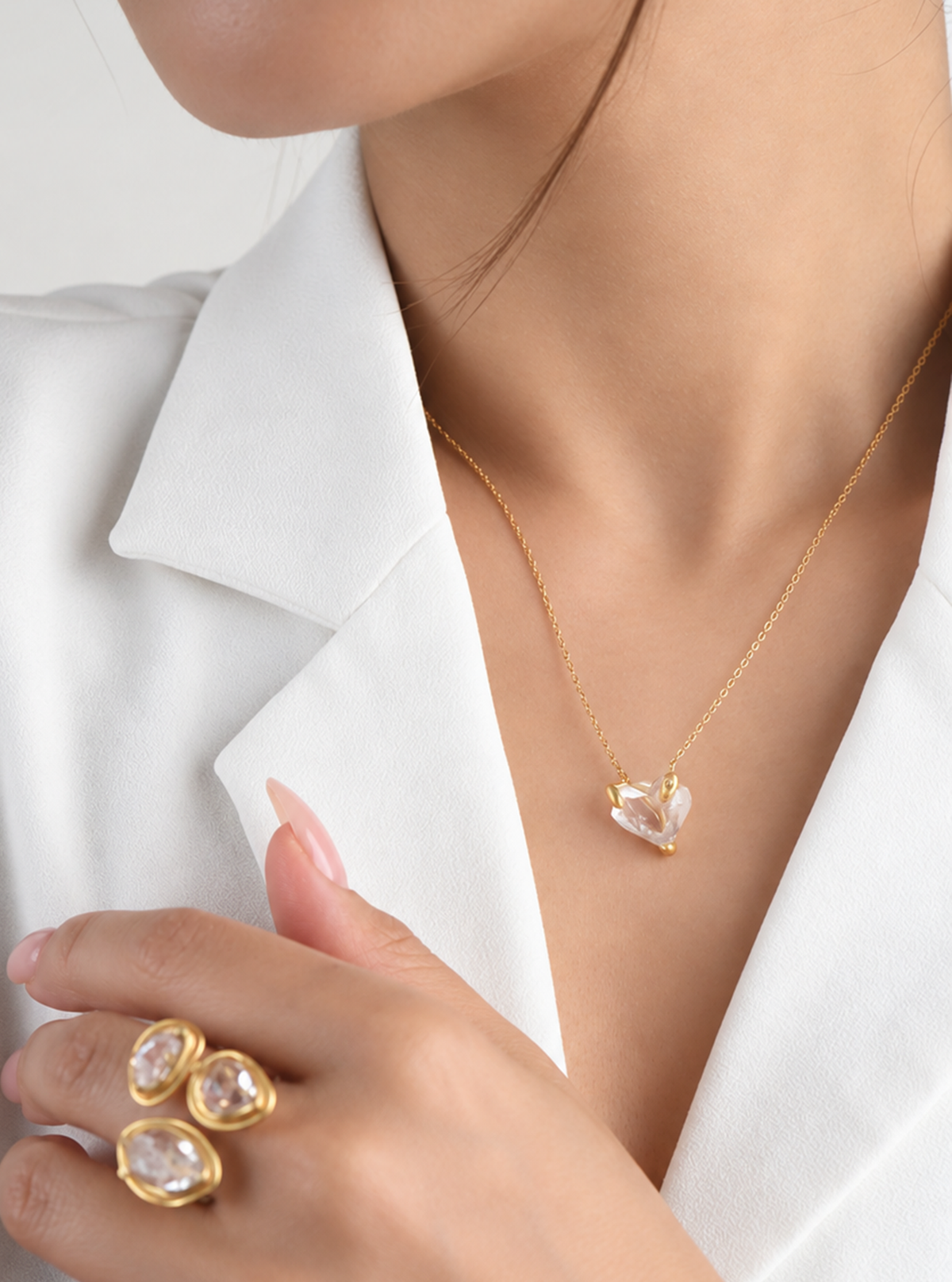 Raw Herkimer Diamond Necklace