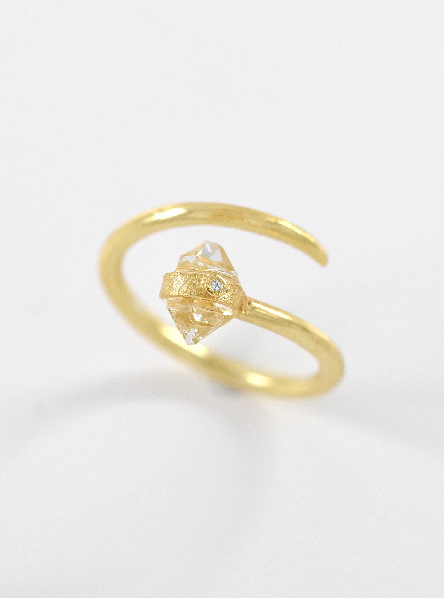 Herkimer Diamond Open Minimalist Nail Ring