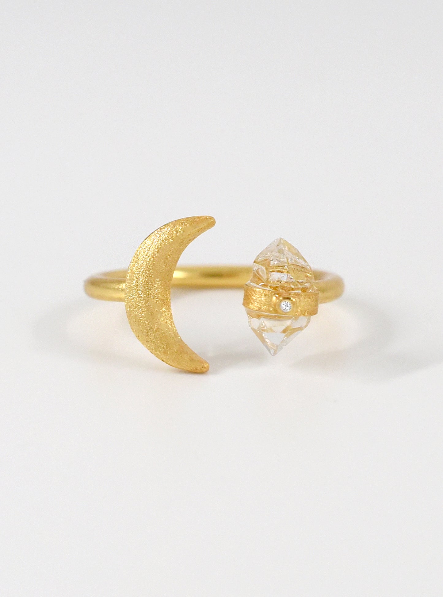 Moonlight Aura Herkimer Open Ring