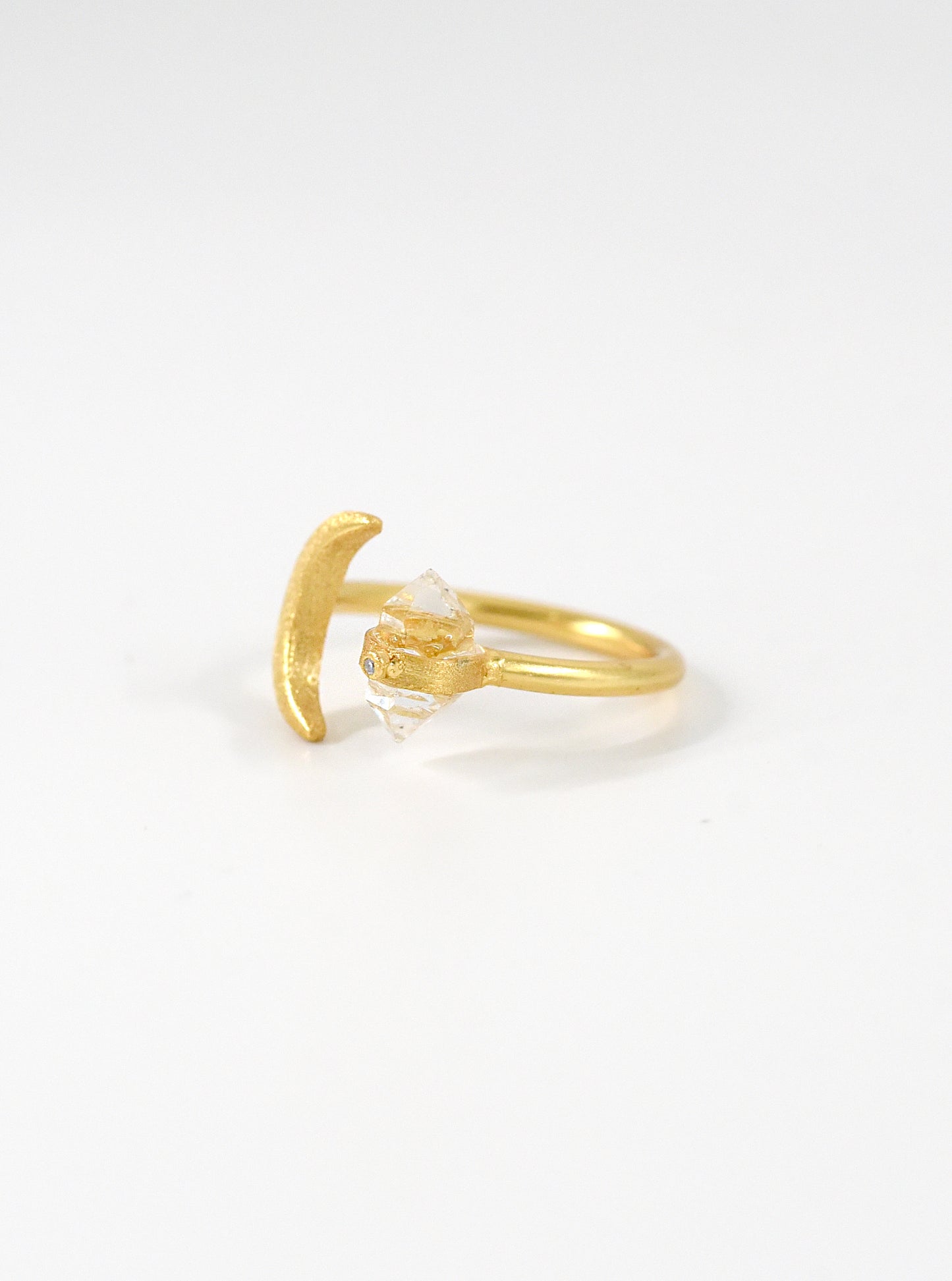 Moonlight Aura Herkimer Open Ring