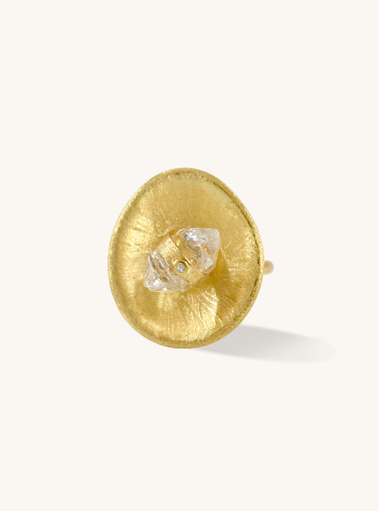 Aurora Spin Herkimer Quartz with Diamond Ring