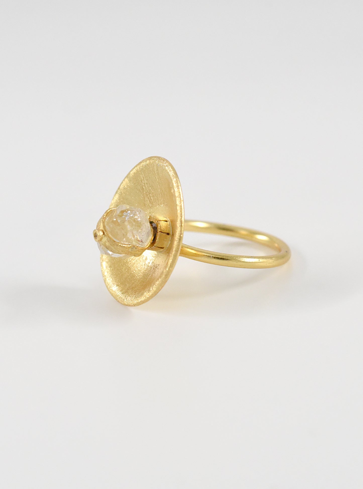 Aurora Spin Herkimer Quartz with Diamond Ring