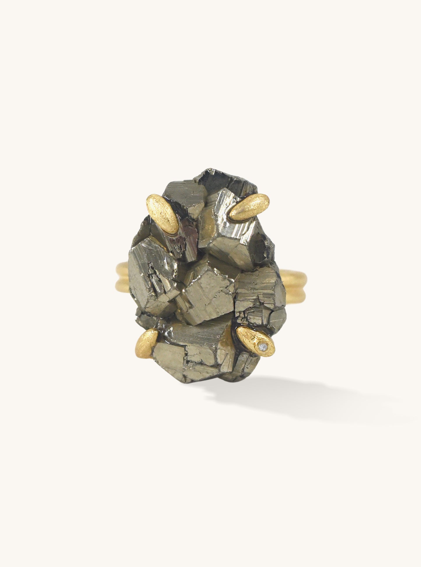Nature Pyrite Specimen Edgy Ring