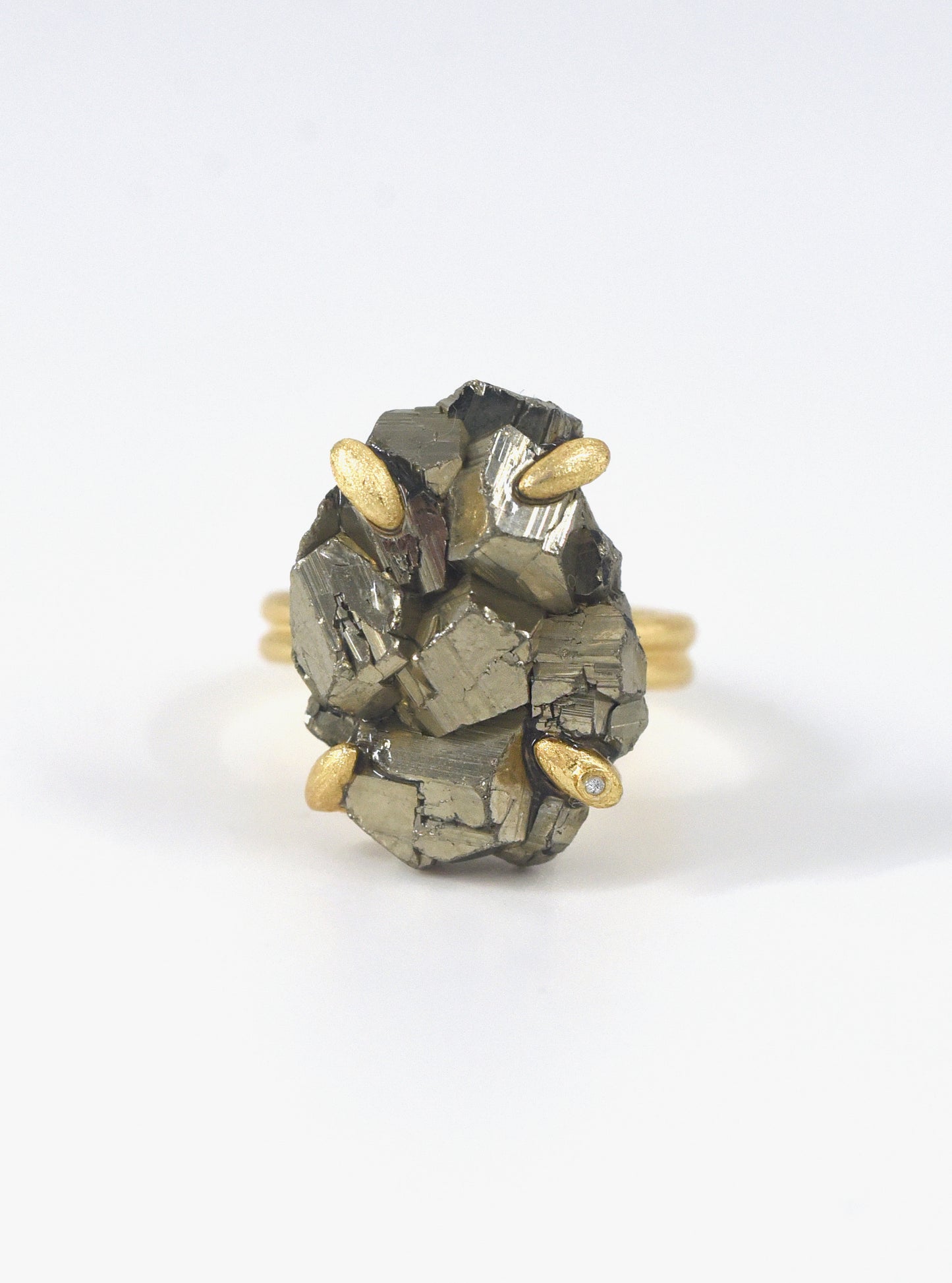 Nature Pyrite Specimen Edgy Ring