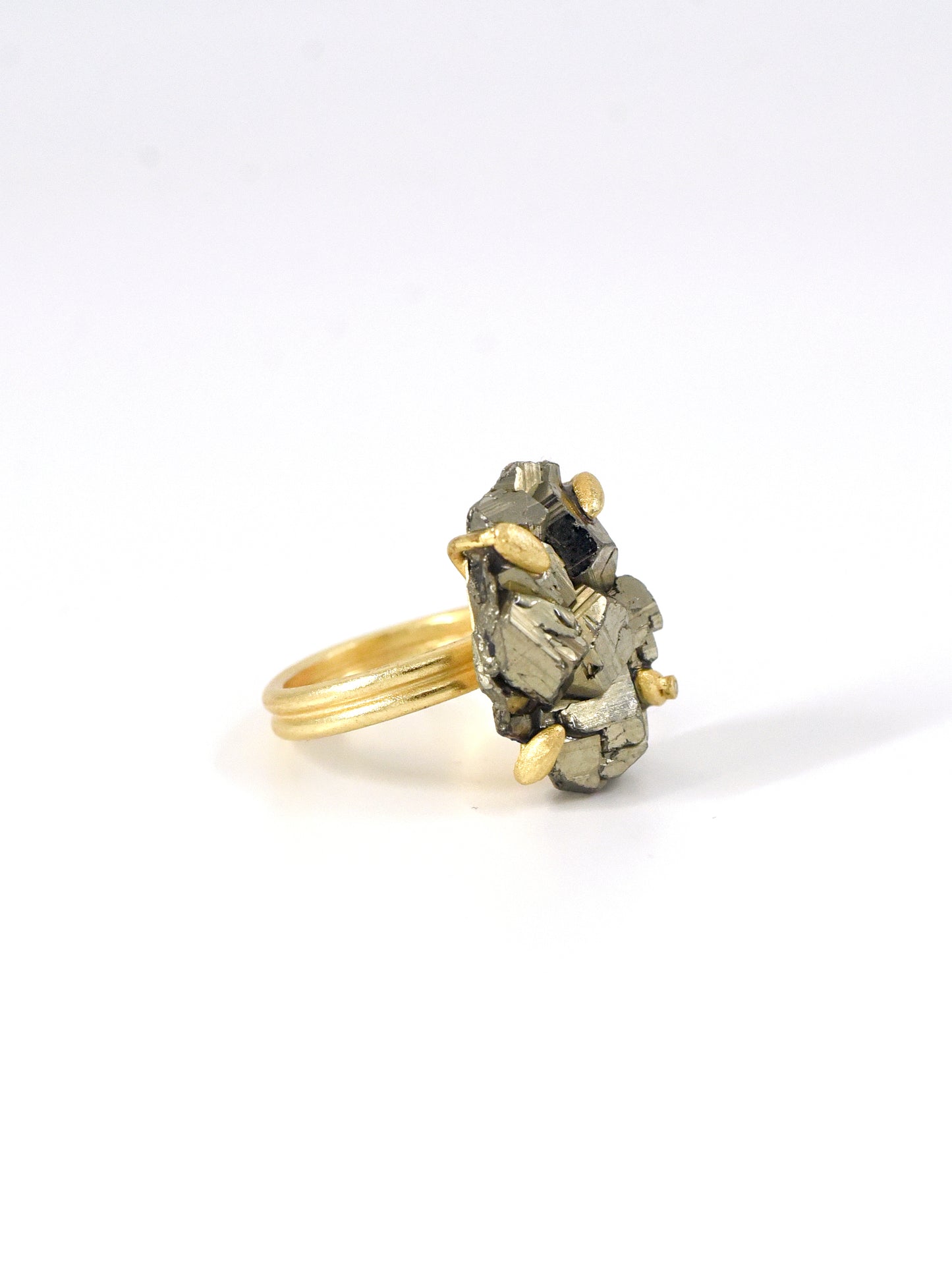Nature Pyrite Specimen Edgy Ring