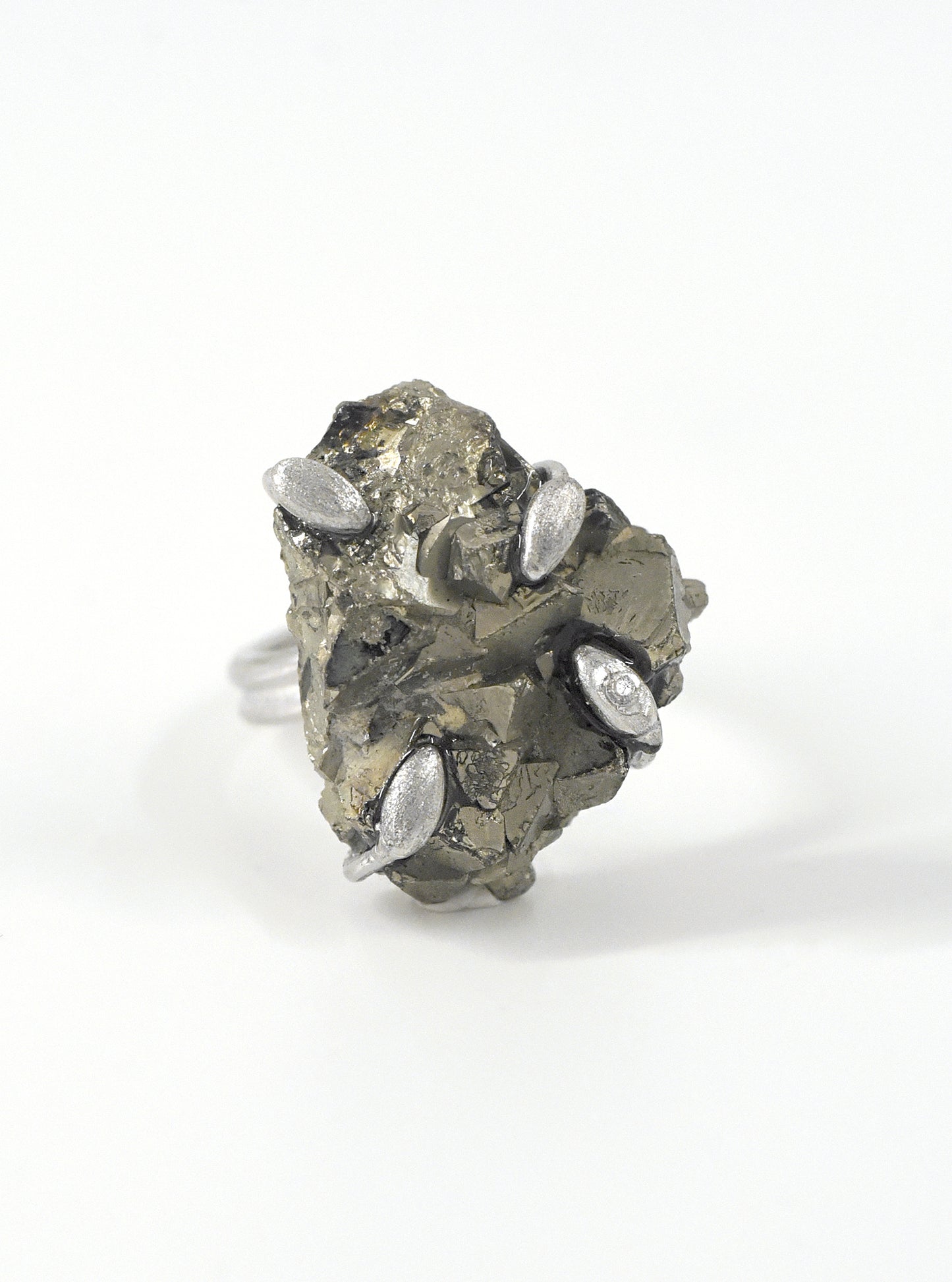 Nature Pyrite Specimen Edgy Ring