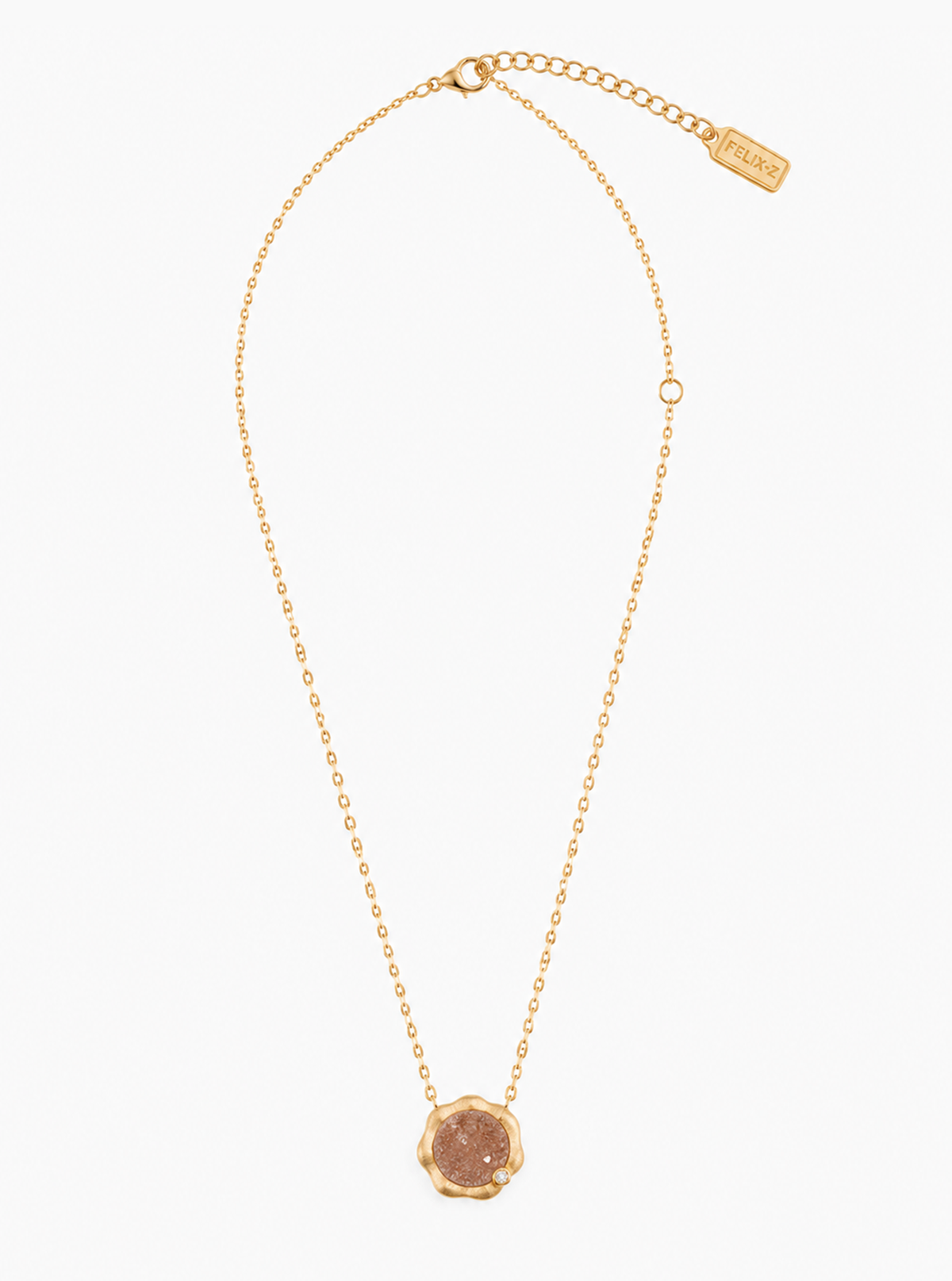 Scalloped Druzy Diamond Necklace