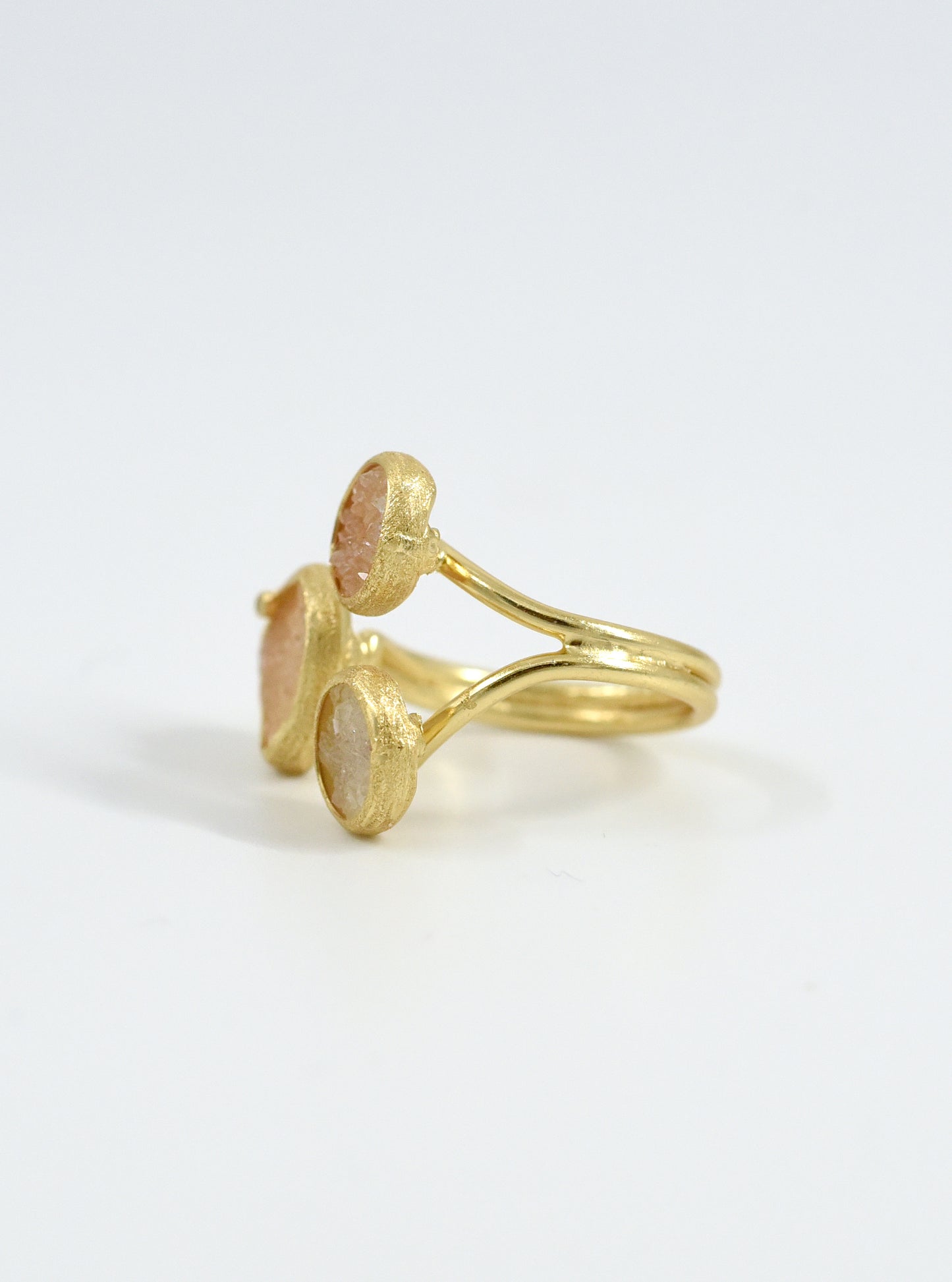 Triple Druzy with Diamond Ring