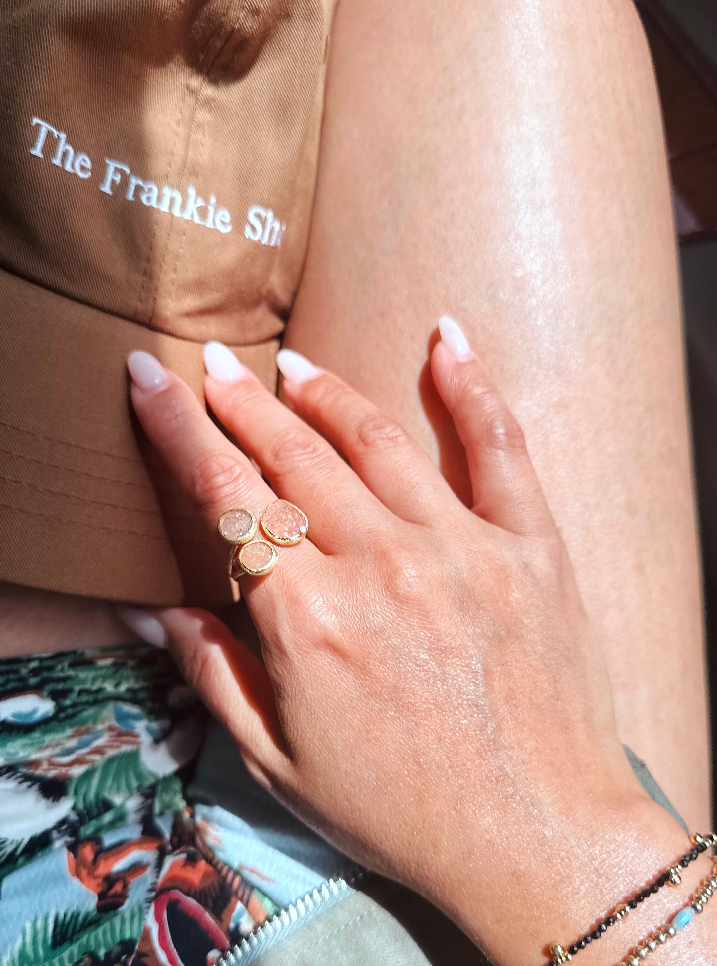 Triple Druzy with Diamond Ring