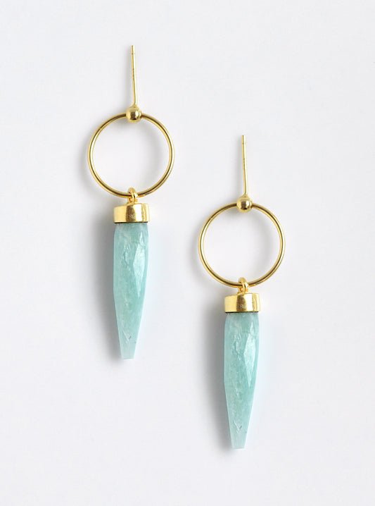 Drop Quartz Point Earrings
