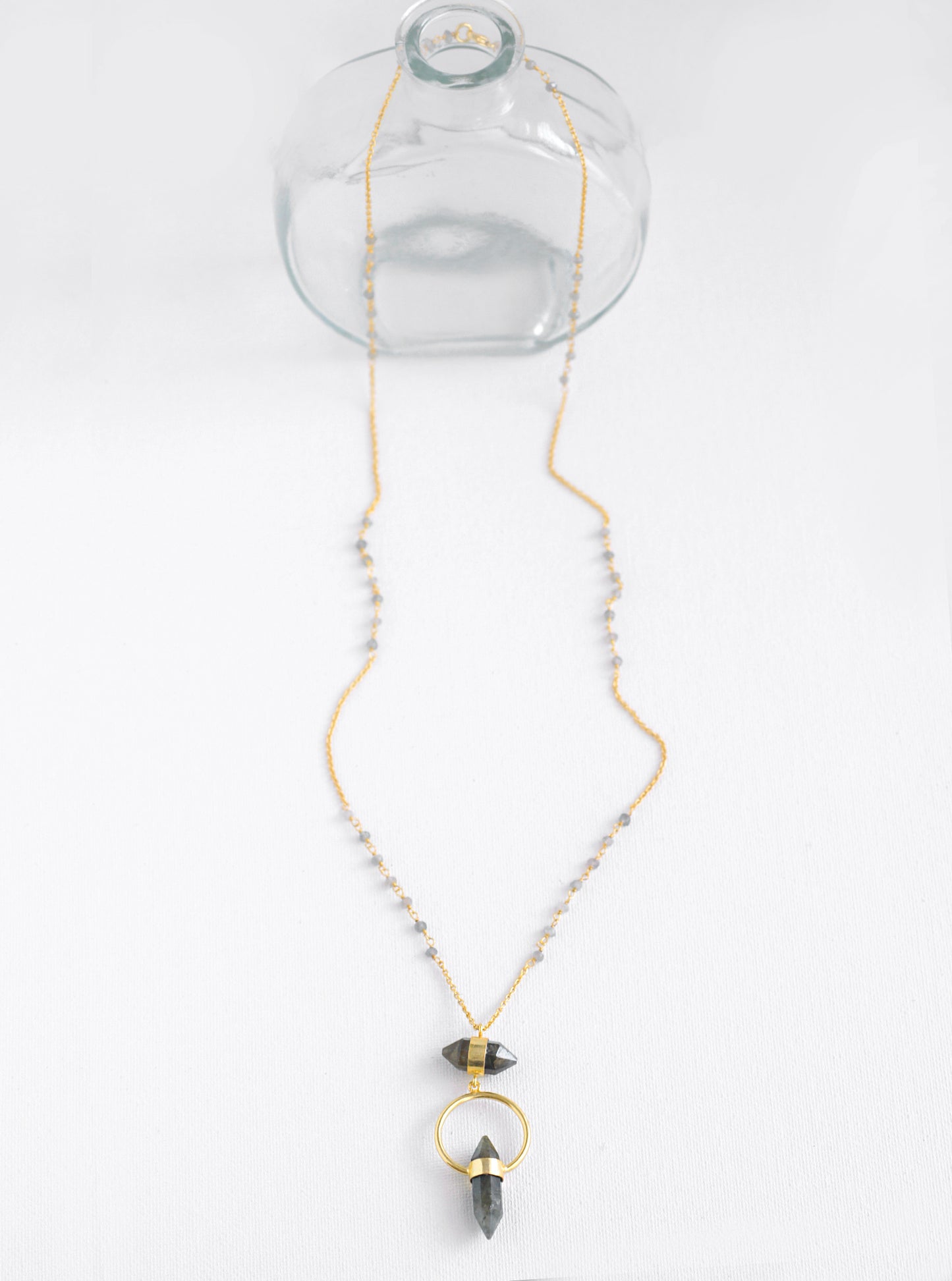 Double Prismatic Gemstone Necklace