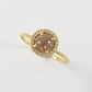 18K Solid Gold Natural Salt And Pepper Diamond Ring